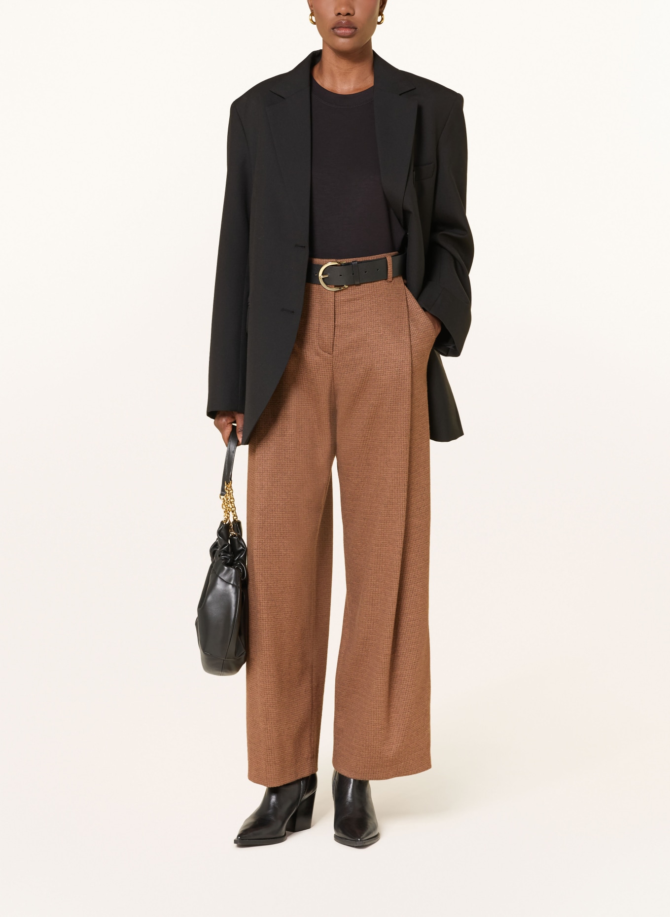RAFFAELLO ROSSI Marlenehose FRAYA aus Flanell: COGNAC / DUNKELBRAUN