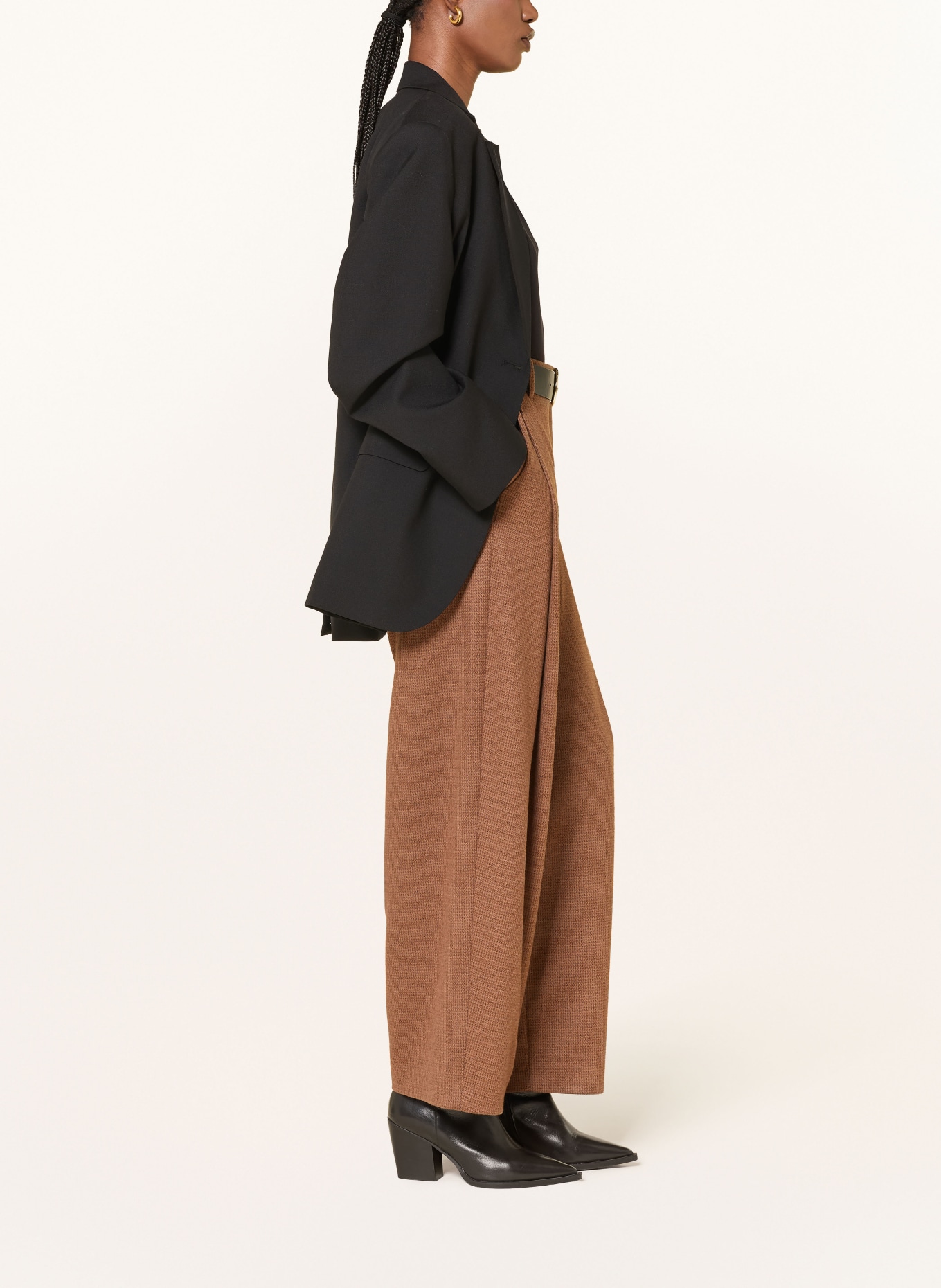 RAFFAELLO ROSSI Marlenehose FRAYA aus Flanell: COGNAC / DUNKELBRAUN