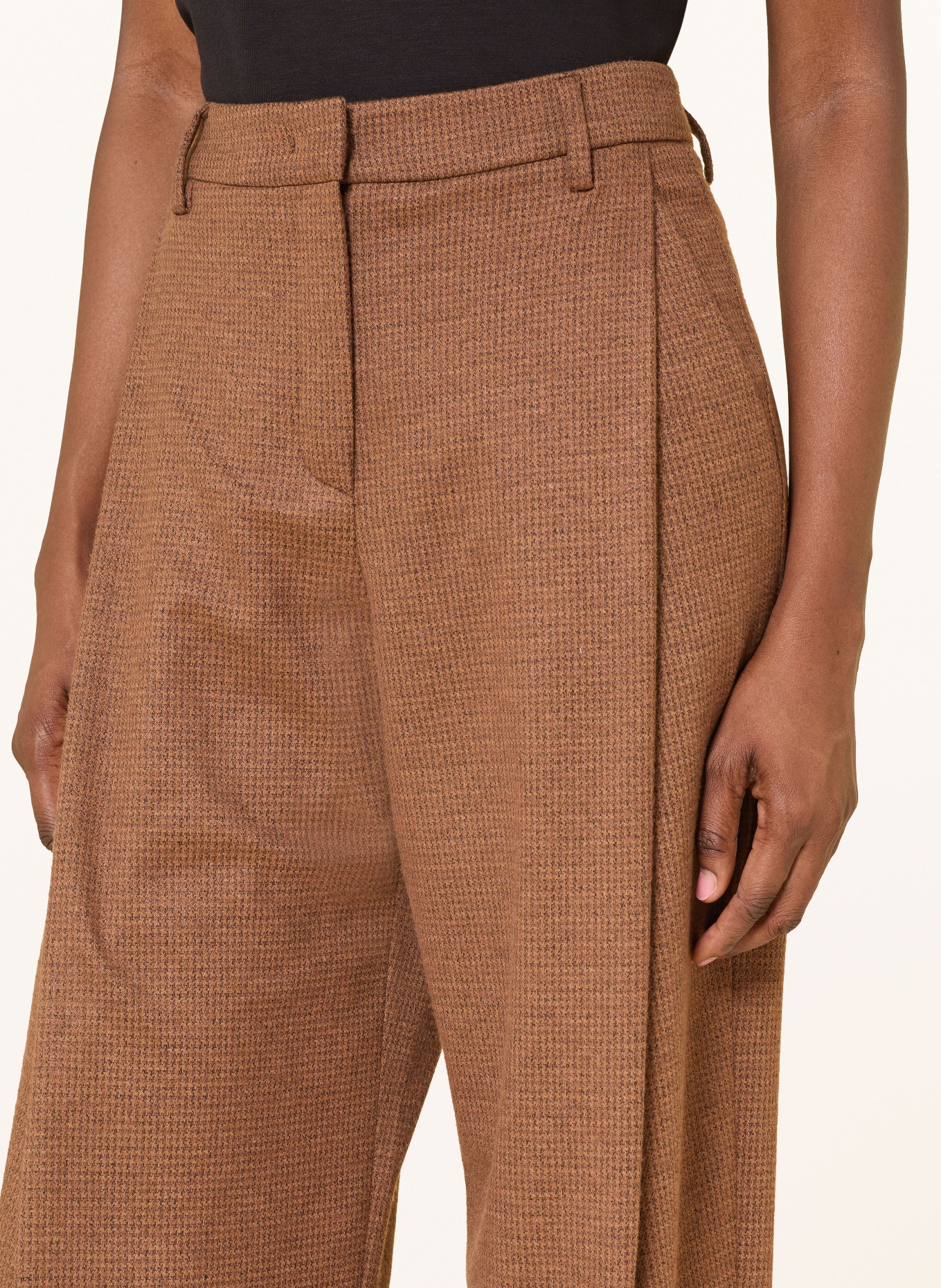 RAFFAELLO ROSSI Marlenehose FRAYA aus Flanell: COGNAC / DUNKELBRAUN