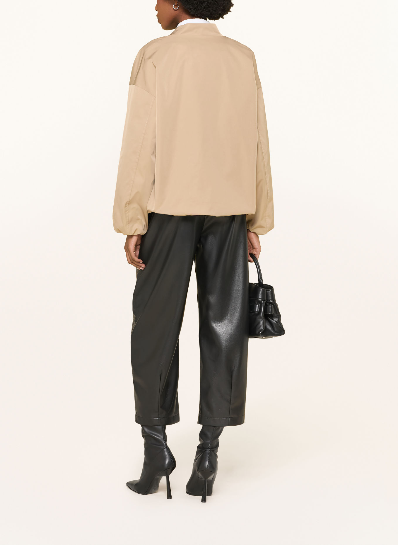RAFFAELLO ROSSI Pantalon 7/8 PHIBI aspect cuir: NOIR