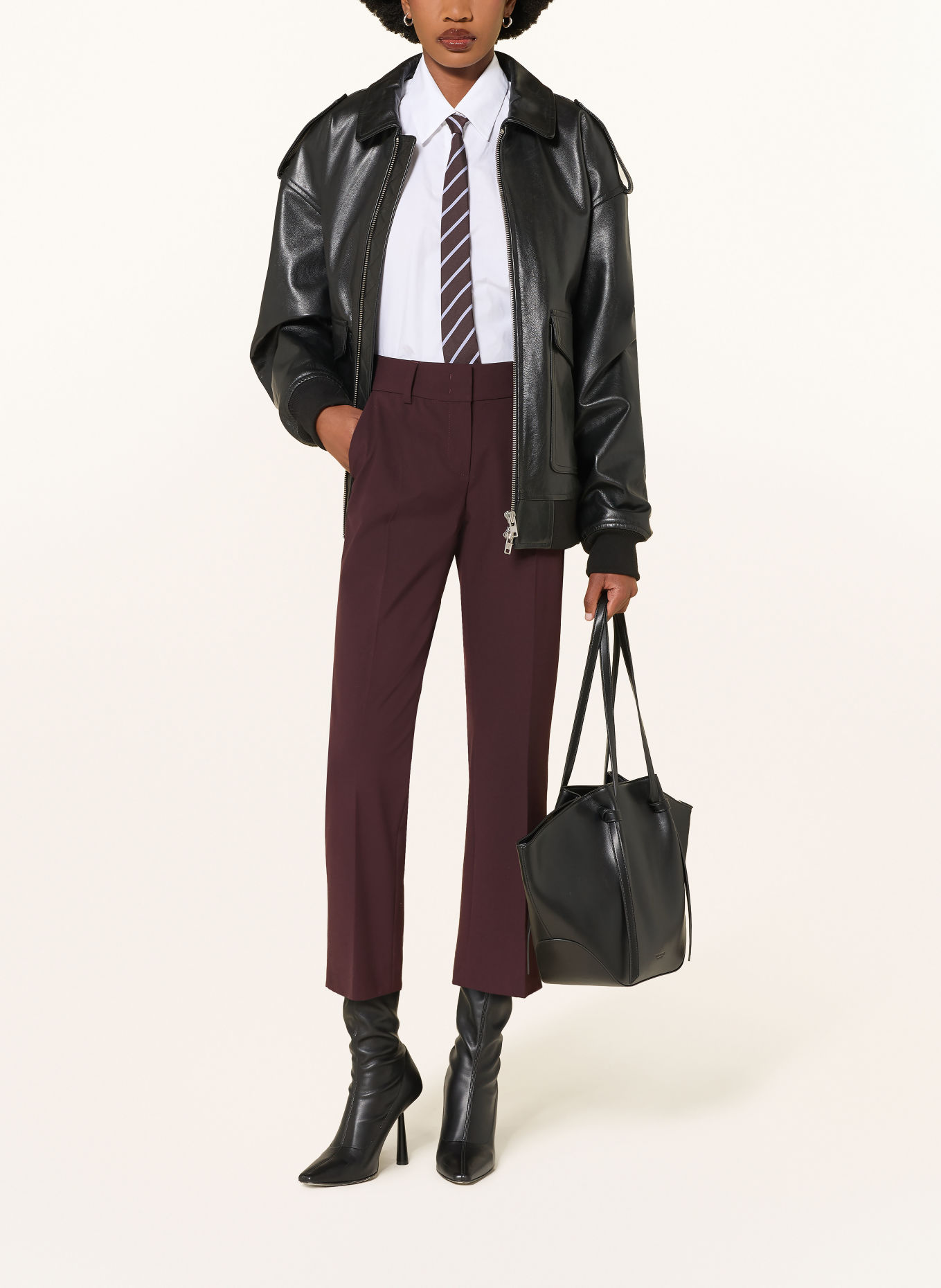 RAFFAELLO ROSSI DORA 7/8-length trousers: DARK RED