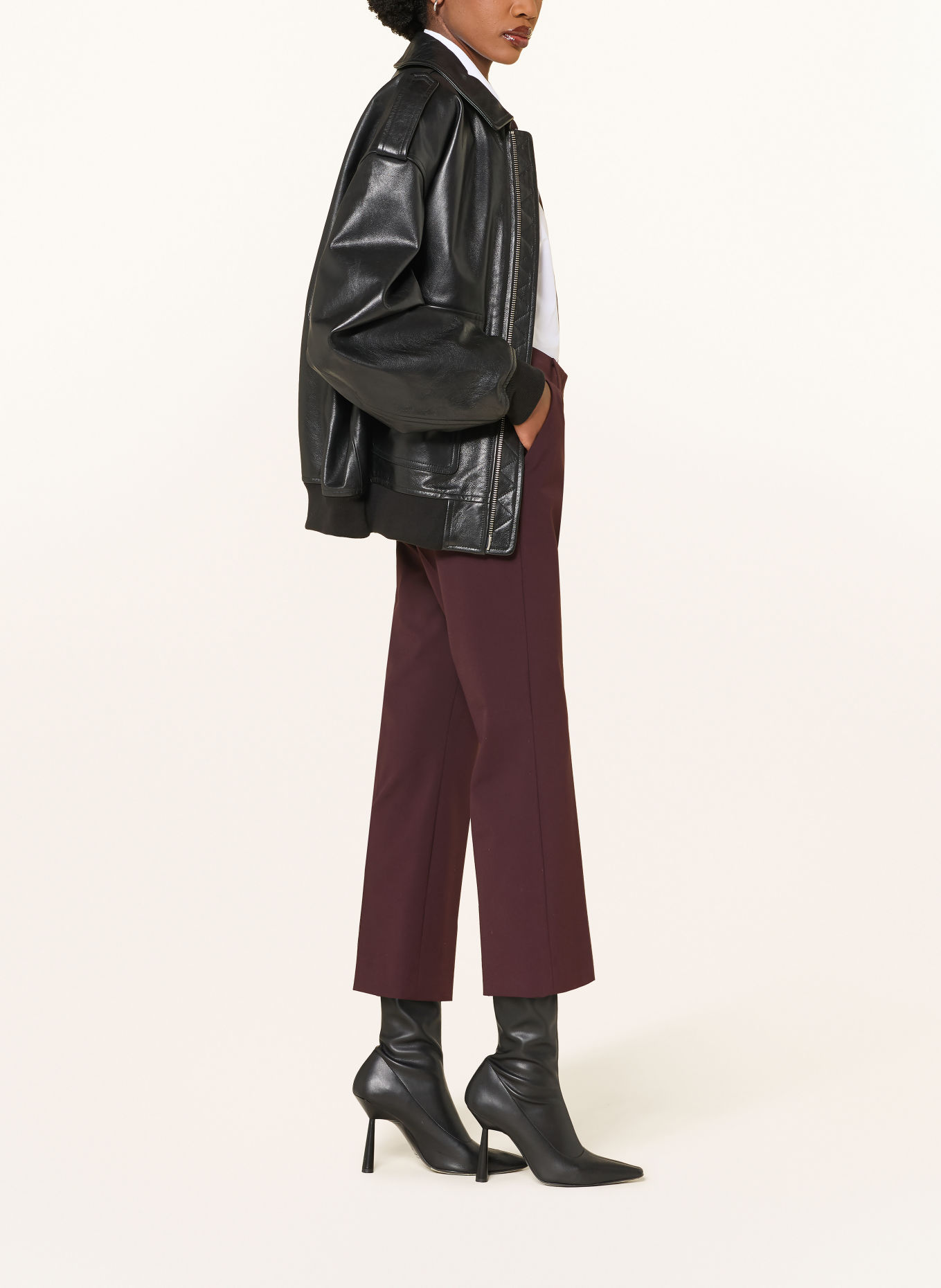 RAFFAELLO ROSSI DORA 7/8-length trousers: DARK RED