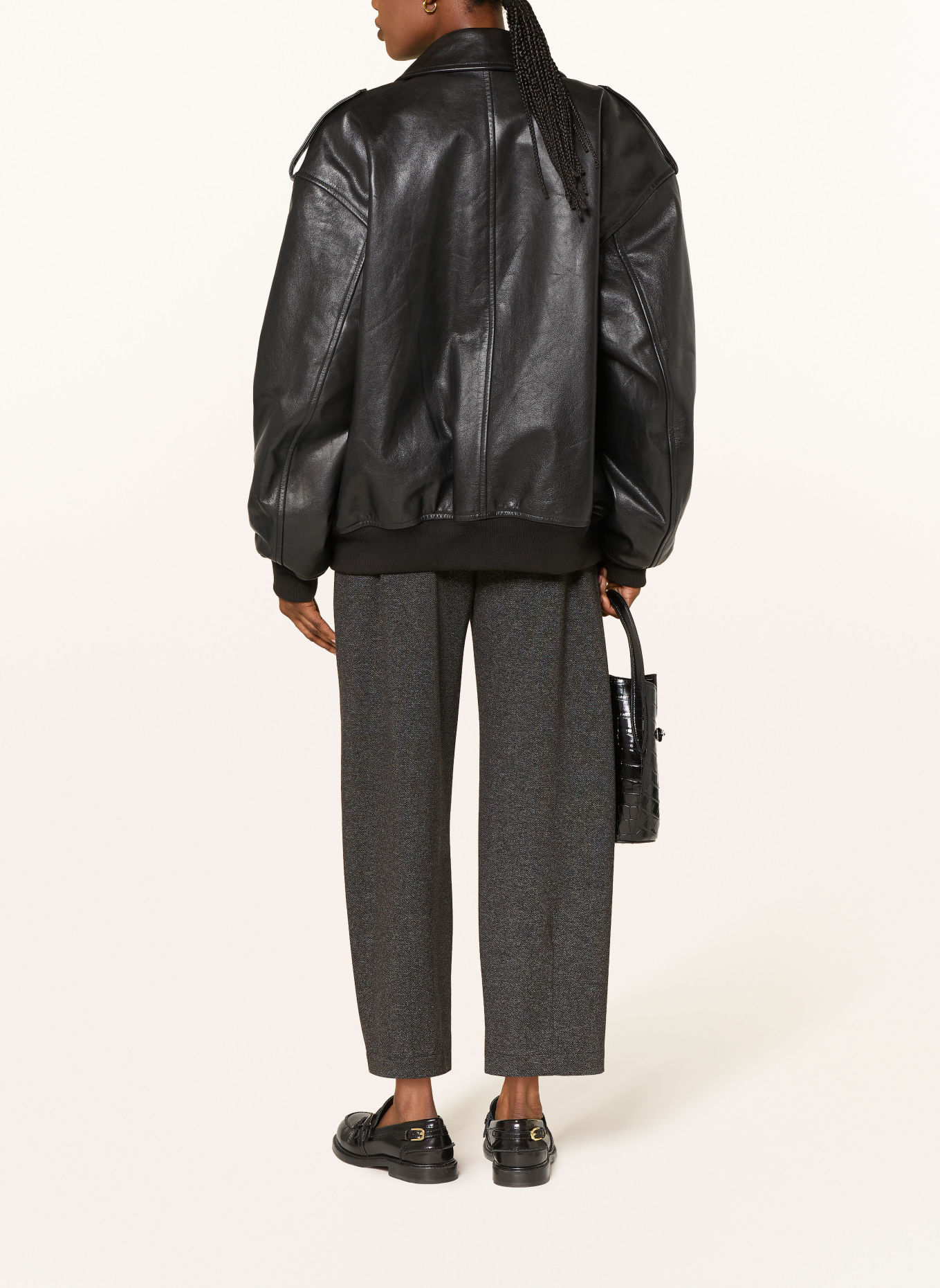 RAFFAELLO ROSSI 7/8-length trousers PHIBI: BLACK / LIGHT GRAY