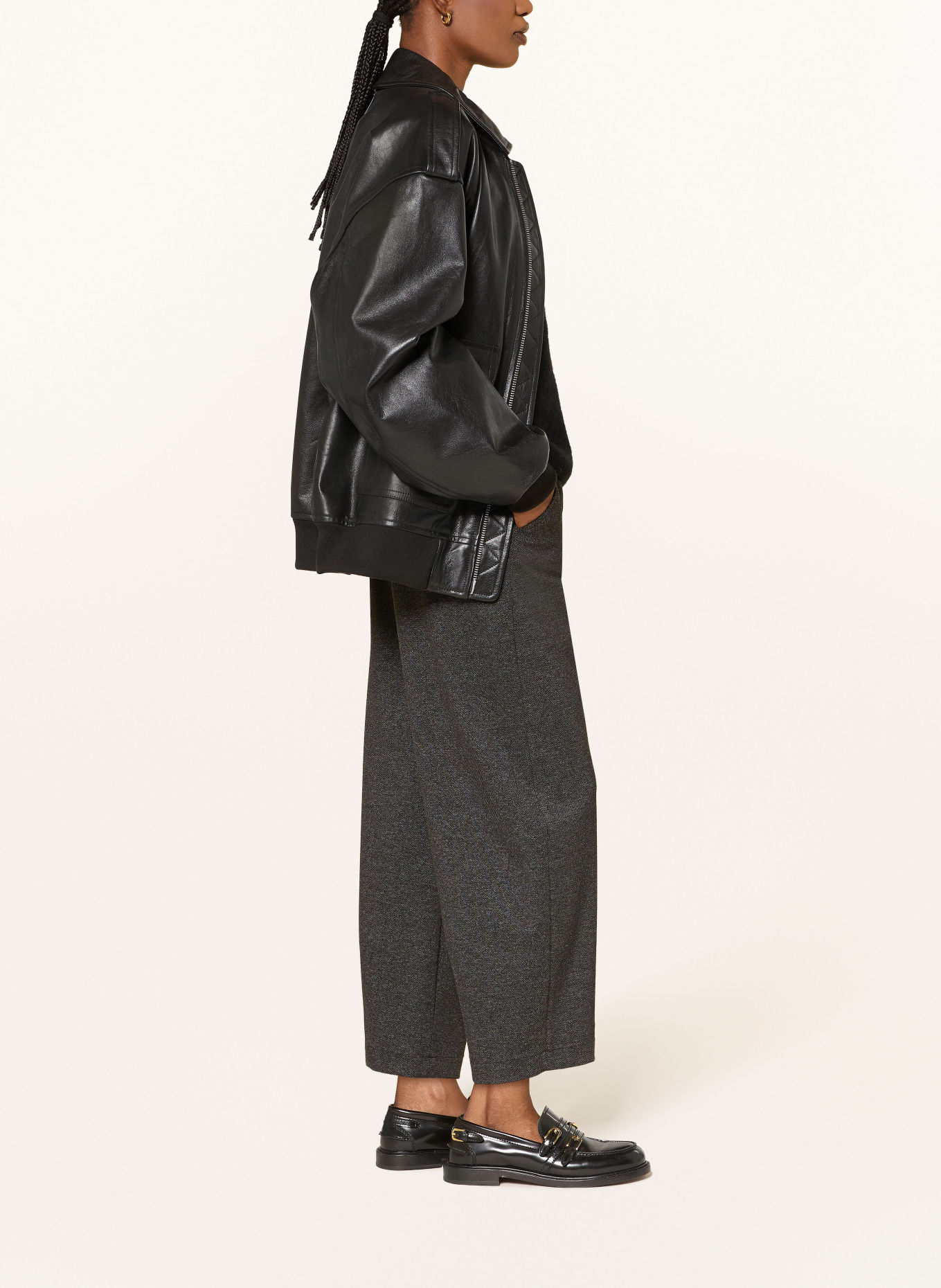 RAFFAELLO ROSSI 7/8-length trousers PHIBI: BLACK / LIGHT GRAY