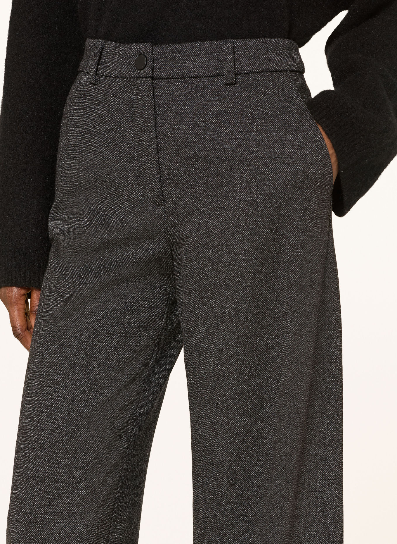 RAFFAELLO ROSSI 7/8-length trousers PHIBI: BLACK / LIGHT GRAY