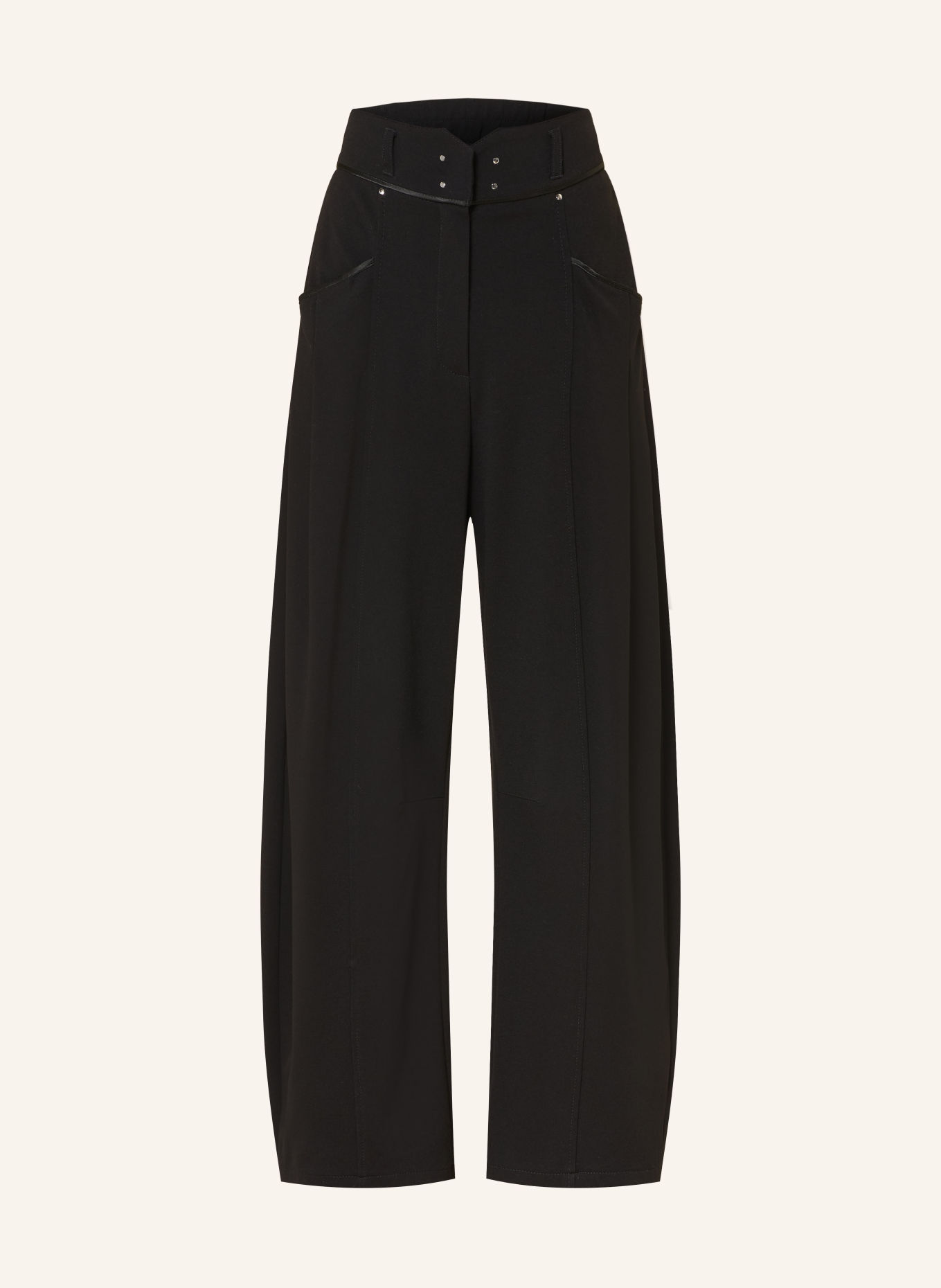 RAFFAELLO ROSSI LORVA Jersey trousers with studs: BLACK