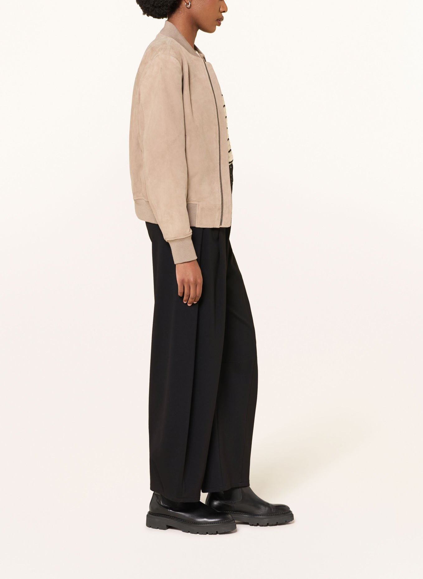 RAFFAELLO ROSSI LORVA Jersey trousers with studs: BLACK