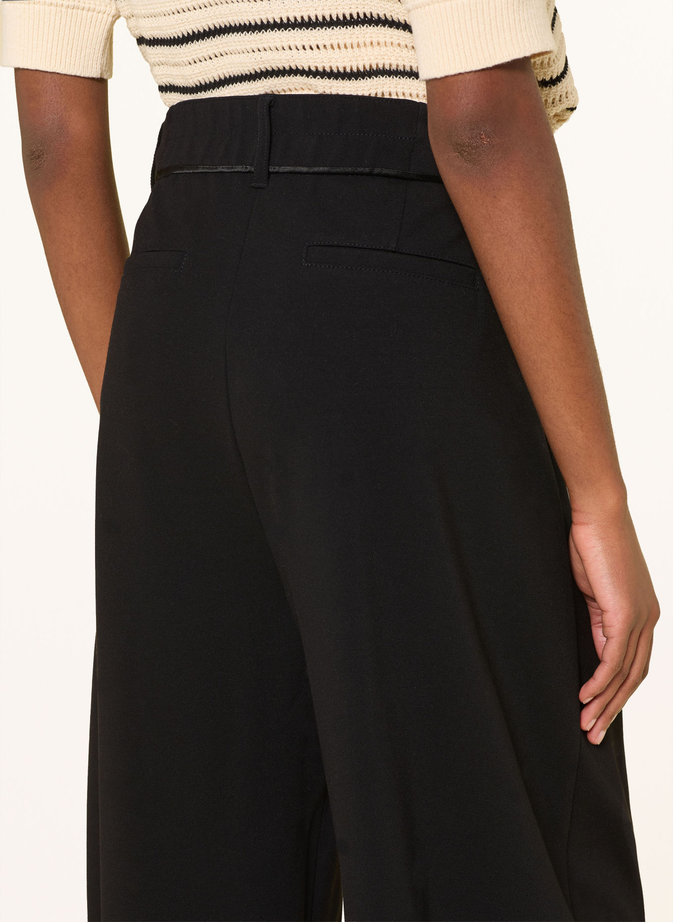 RAFFAELLO ROSSI LORVA Jersey trousers with studs: BLACK