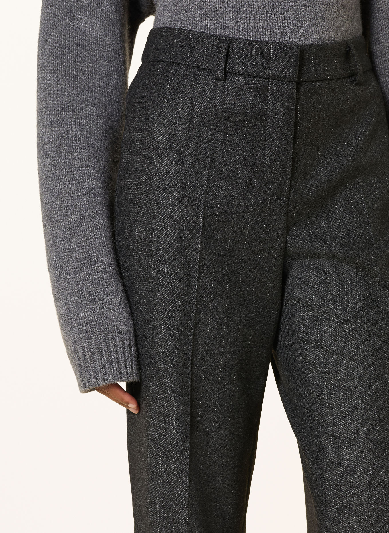RAFFAELLO ROSSI 7/8 broek OLESSA met glittergaren: DONKERGRIJS / ZILVER