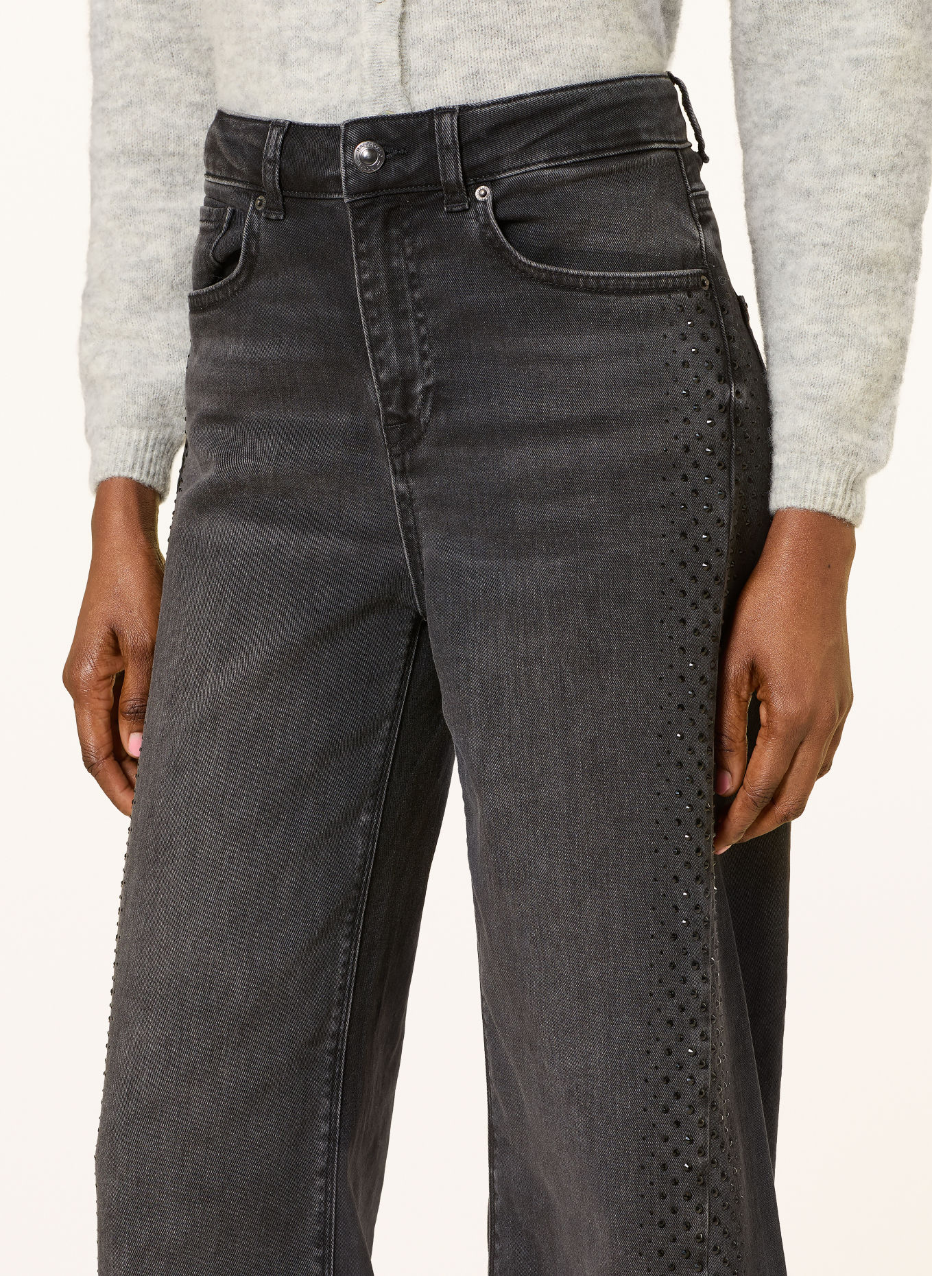 RAFFAELLO ROSSI Jean wide leg SVENTY avec strass: 980 ASPHALT