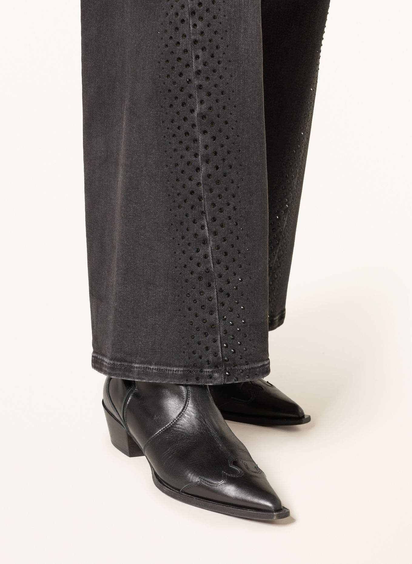 RAFFAELLO ROSSI Jean wide leg SVENTY avec strass: 980 ASPHALT