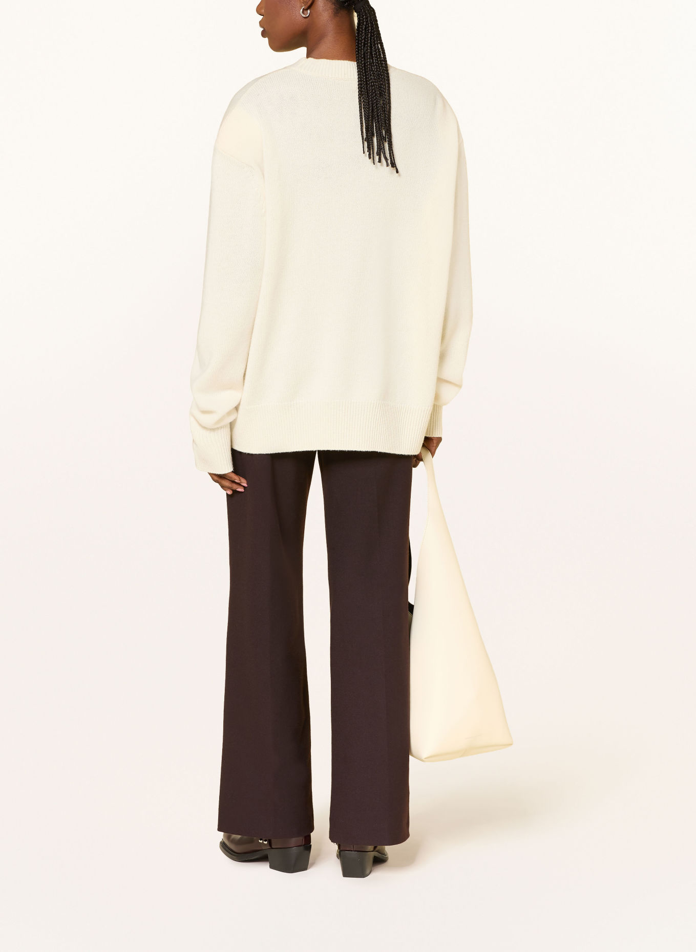 RAFFAELLO ROSSI YVI flannel wide-leg trousers: DARK BROWN