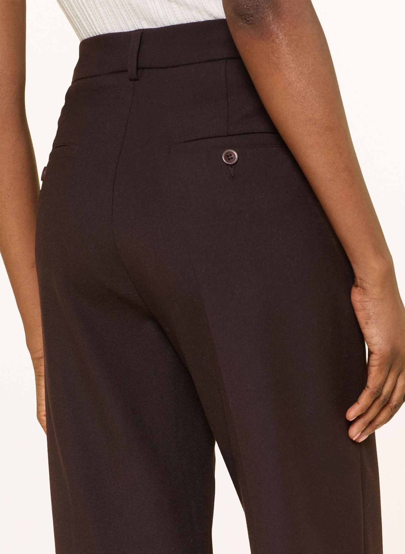RAFFAELLO ROSSI YVI flannel wide-leg trousers: DARK BROWN