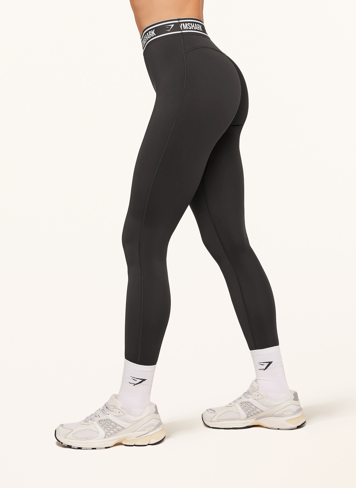 GYMSHARK Tights WAISTBAND LOGO: SCHWARZ
