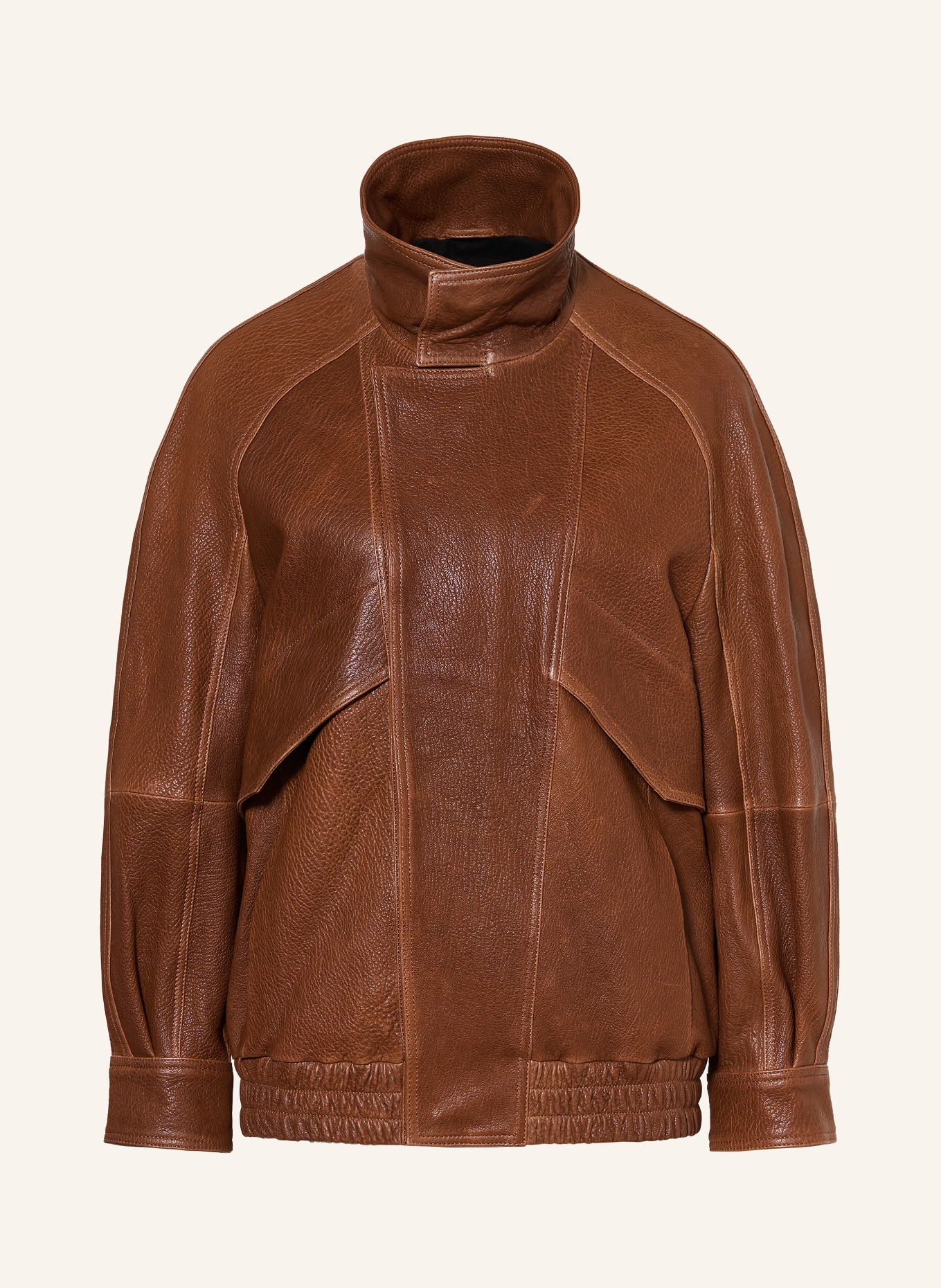 NOUR HAMMOUR Veste en cuir ARISTE: MARRON