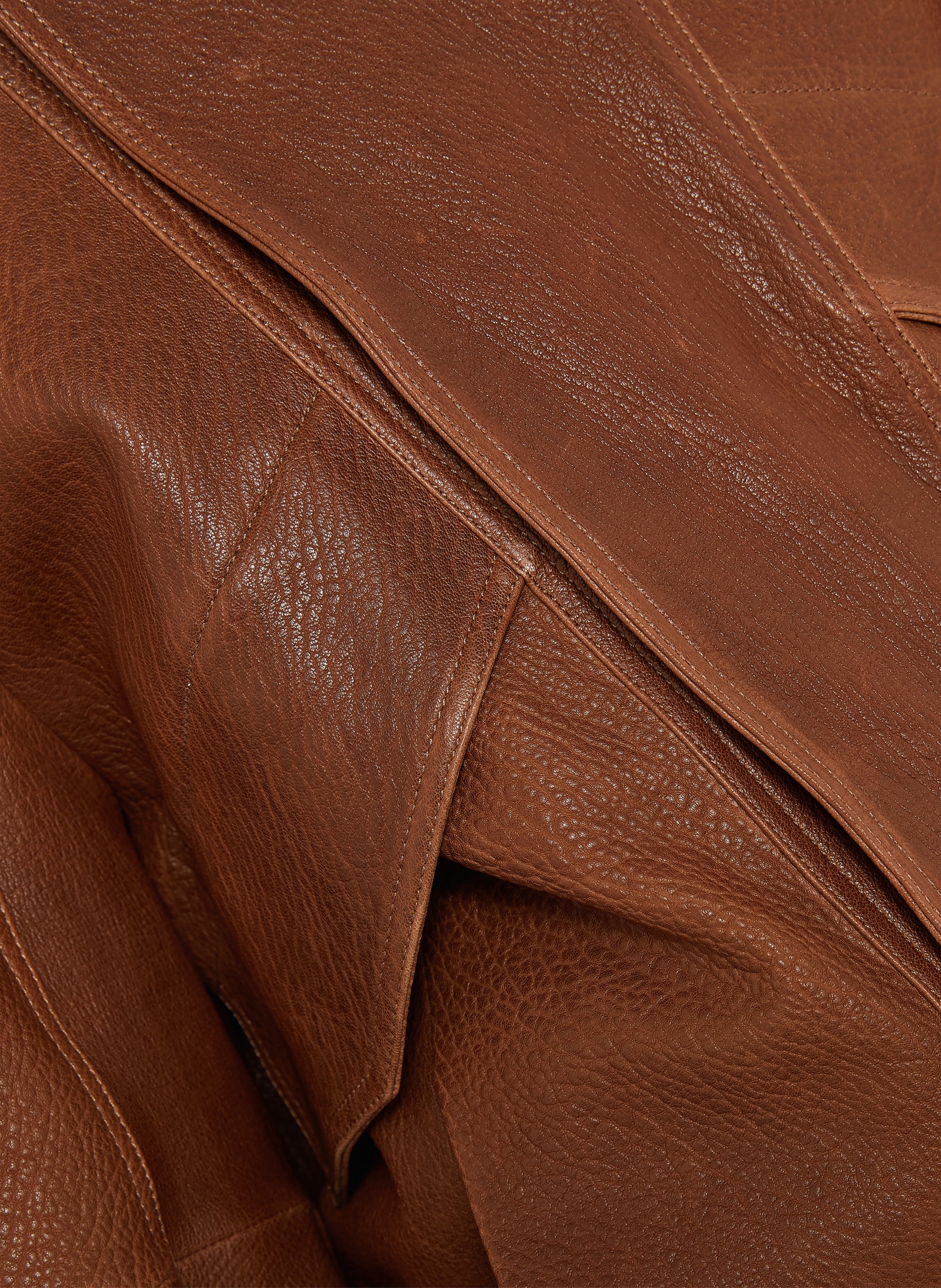 NOUR HAMMOUR Veste en cuir ARISTE: MARRON