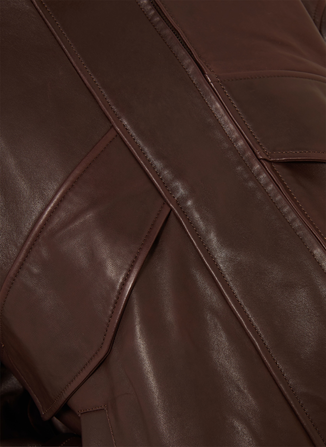 NOUR HAMMOUR Lederjacke ROLAND: DUNKELBRAUN