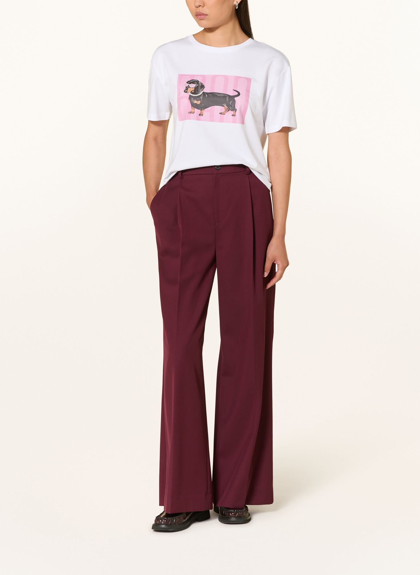monari T-shirt: BLANC / MARRON / ROSE