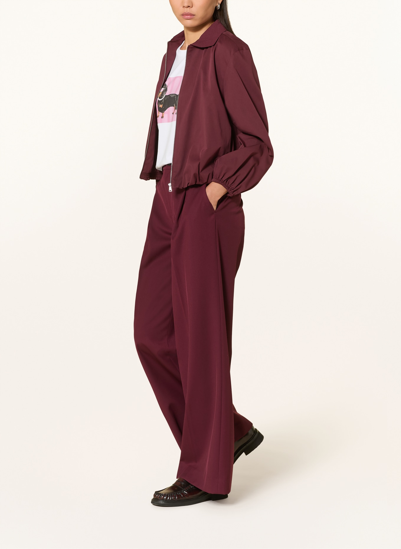 monari T-shirt: BLANC / MARRON / ROSE
