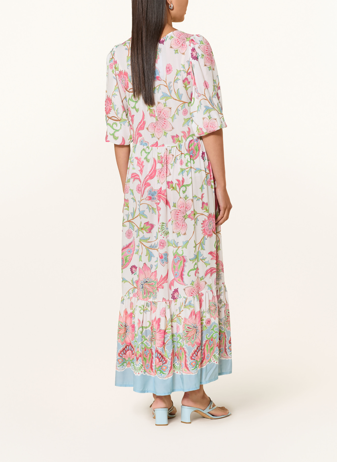 monari Kleid mit 3/4-Arm: CREME / ROSÉ / GRÜN