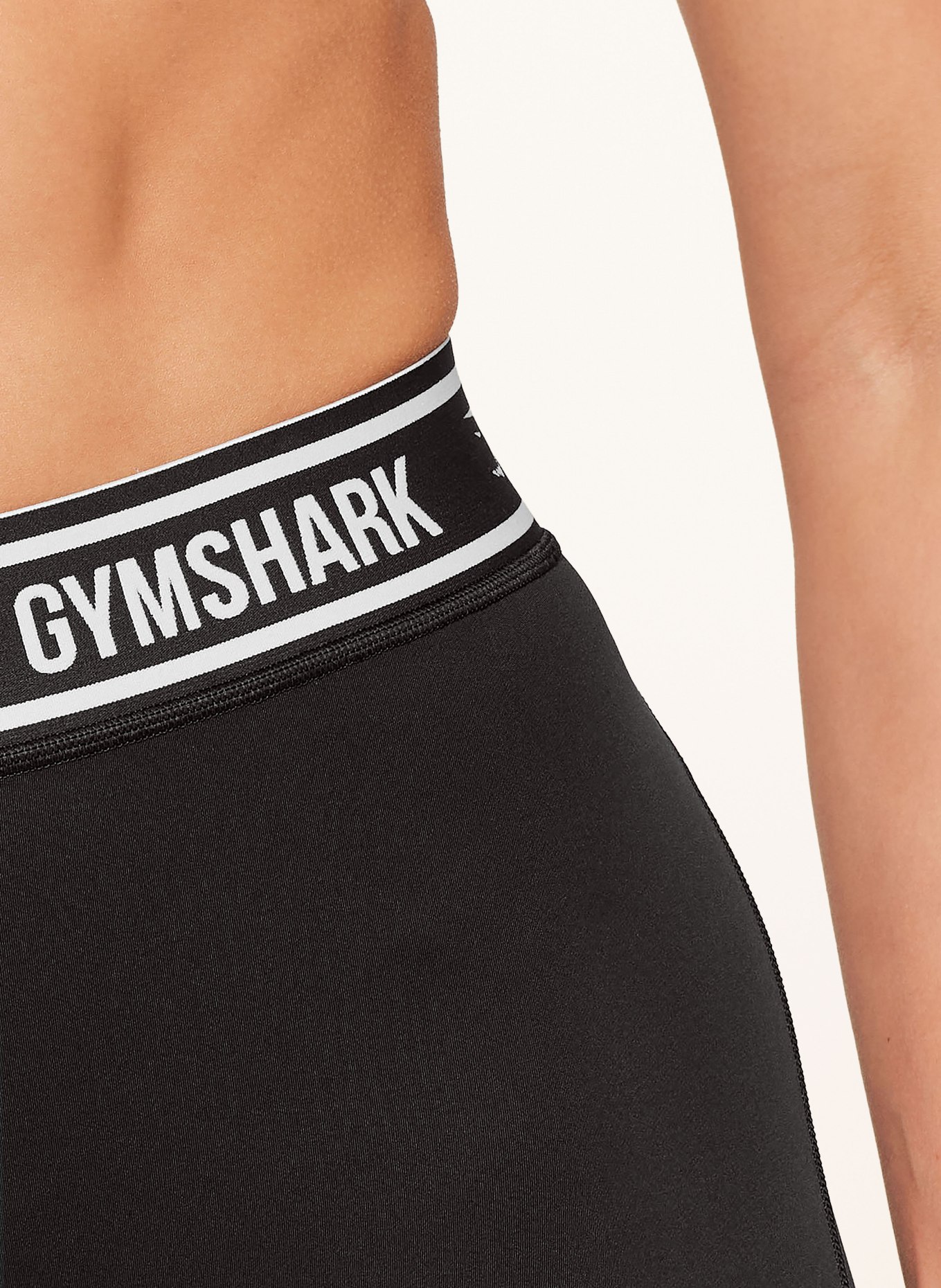 GYMSHARK Tights WAISTBAND STORY LOGO: SCHWARZ / WEISS