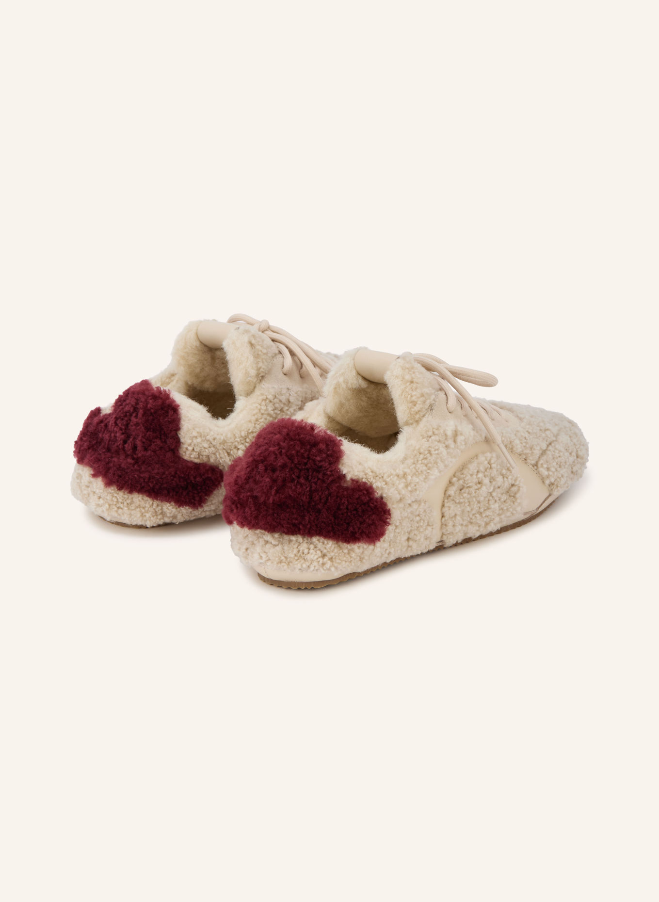 DOROTHEE SCHUMACHER Sneakers SPORTY SHEARLING: BEIGE / DONKERROOD