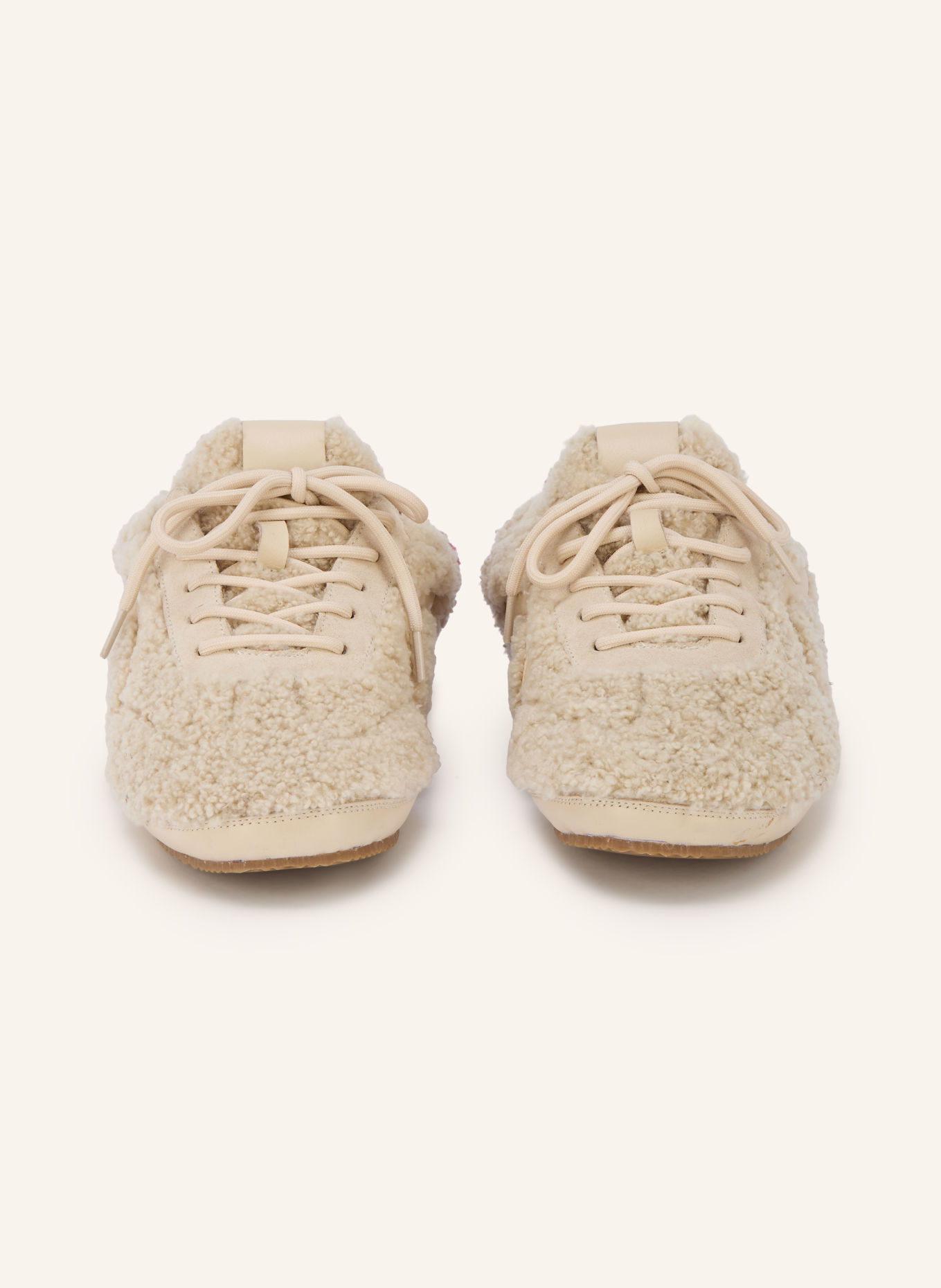 DOROTHEE SCHUMACHER Sneakers SPORTY SHEARLING: BEIGE / DONKERROOD