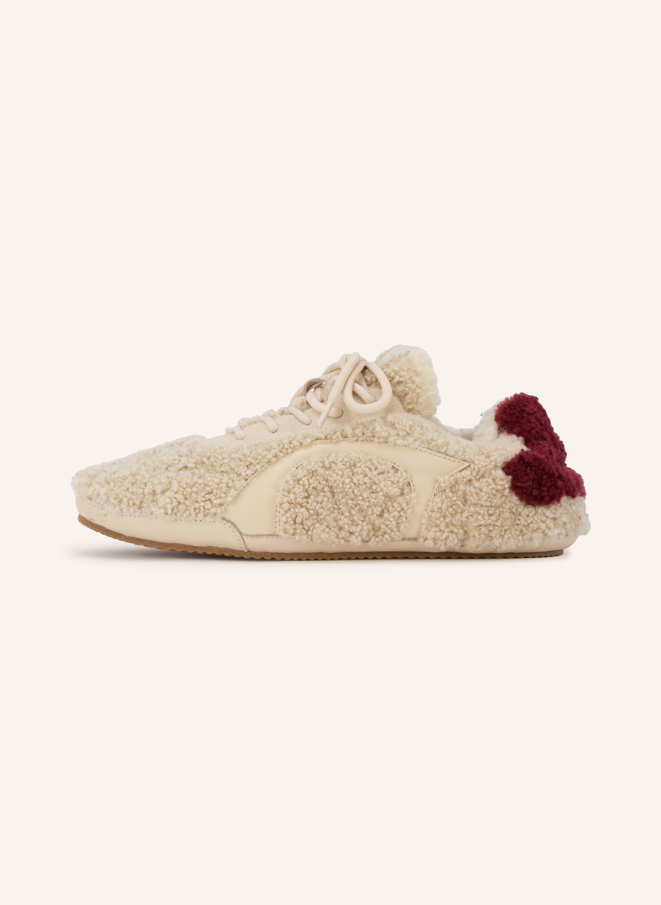 DOROTHEE SCHUMACHER Sneakers SPORTY SHEARLING: BEIGE / DONKERROOD