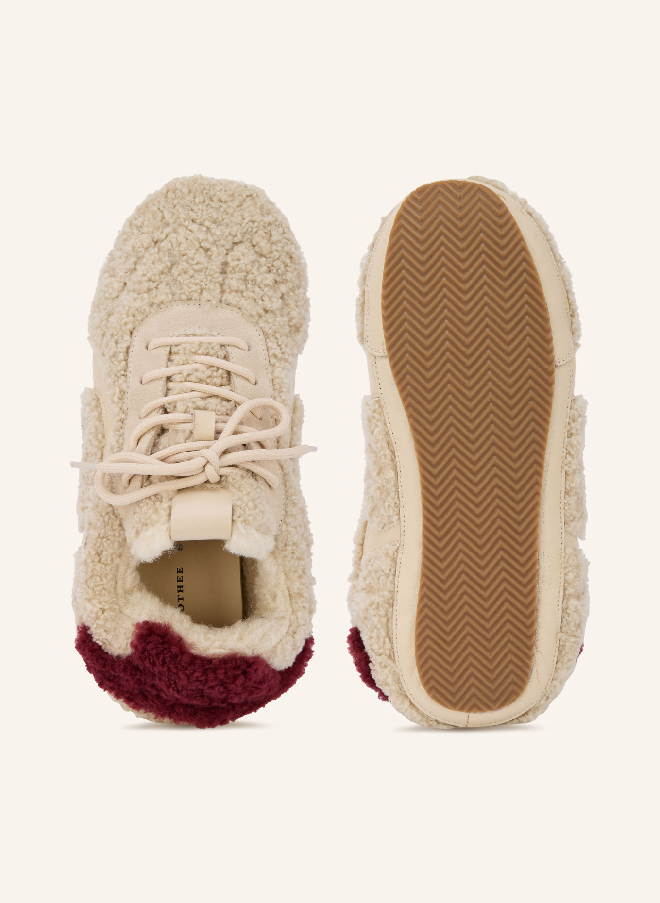 DOROTHEE SCHUMACHER Sneakers SPORTY SHEARLING: BEIGE / DONKERROOD