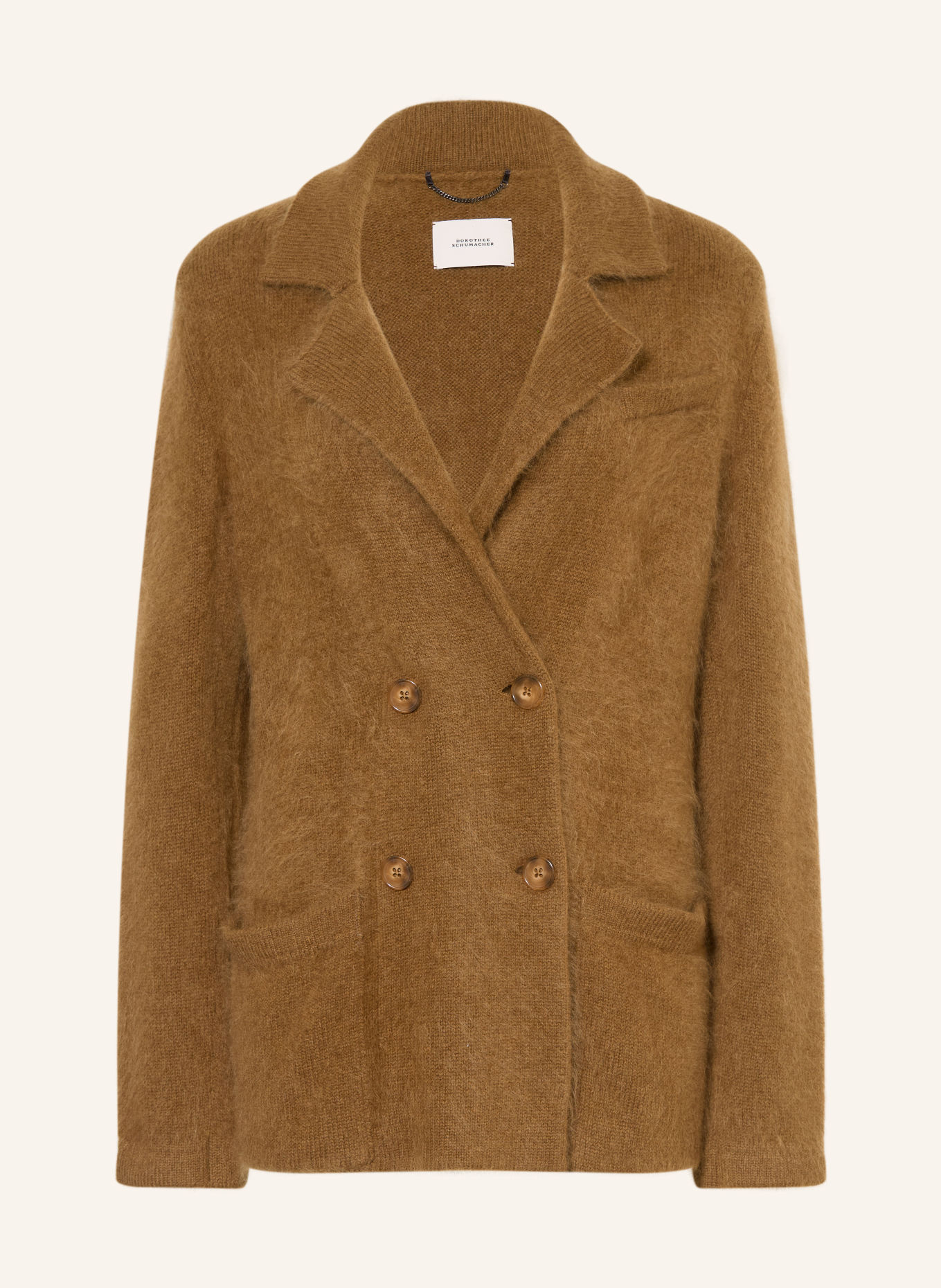 DOROTHEE SCHUMACHER Strikjakke FLUFFY STATEMENTS med kashmir: BRUN