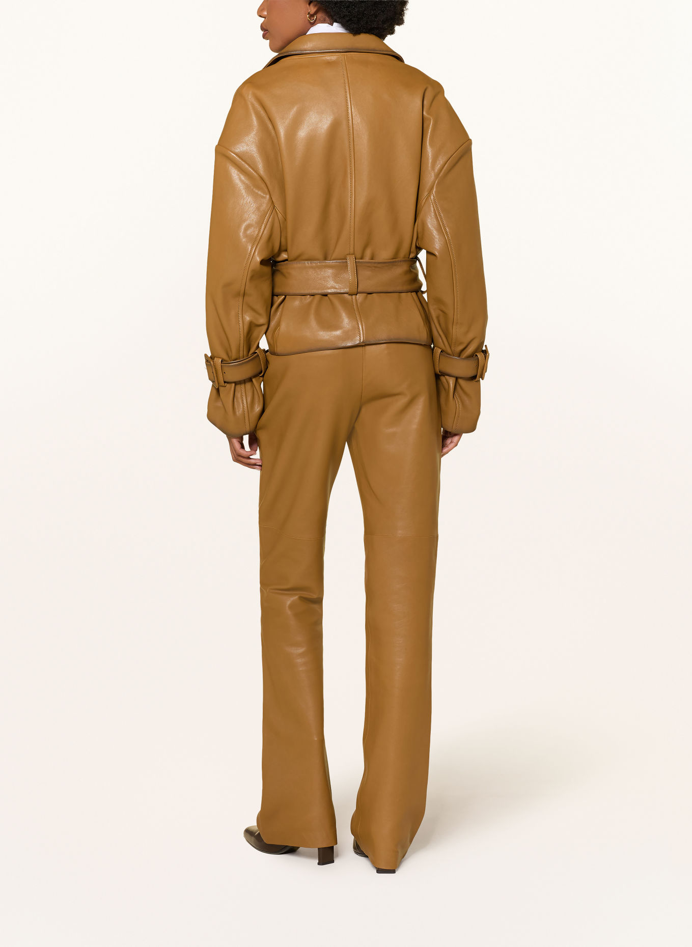 DOROTHEE SCHUMACHER Leather pants: BROWN