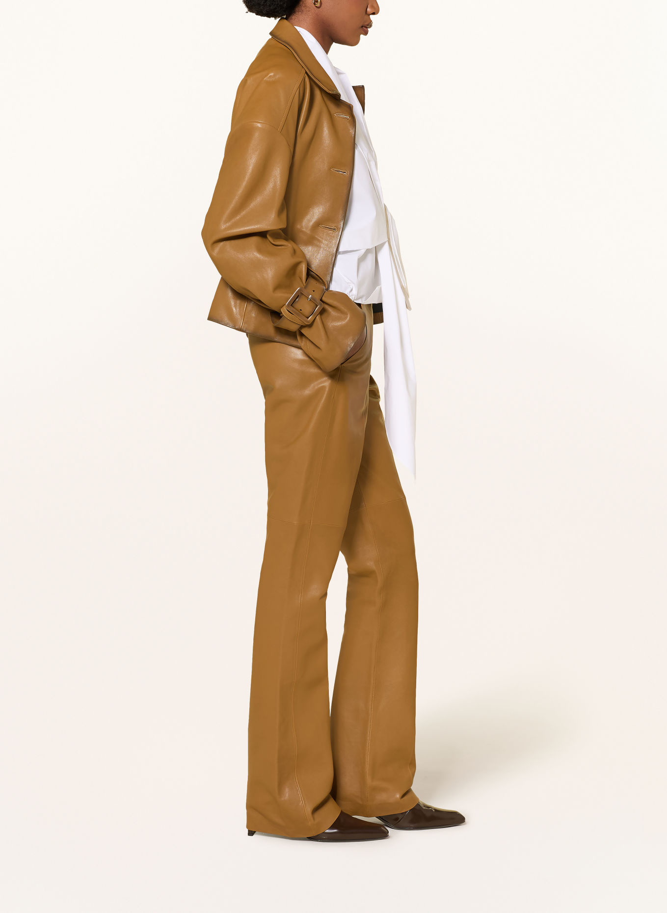 DOROTHEE SCHUMACHER Leather pants: BROWN
