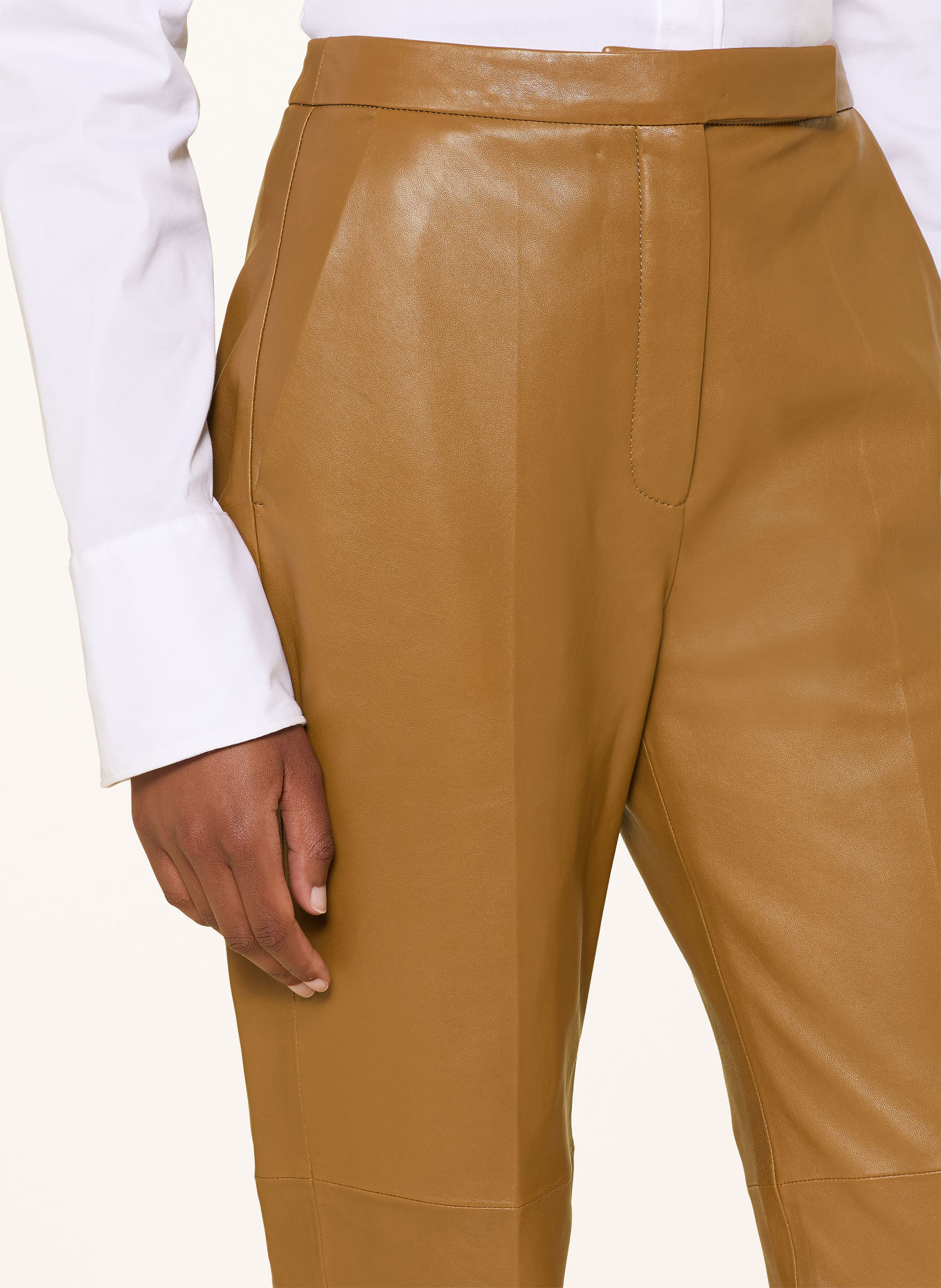 DOROTHEE SCHUMACHER Leather pants: BROWN