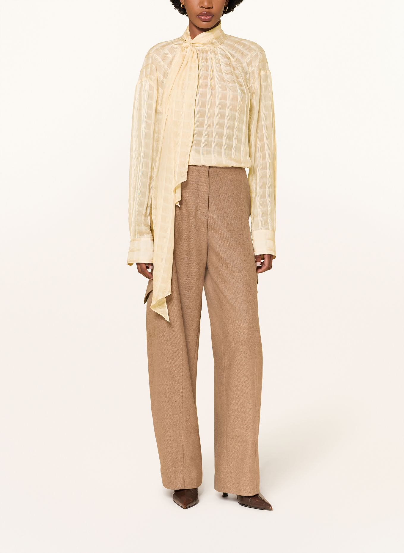 DOROTHEE SCHUMACHER Schluppenbluse mit Seide: BEIGE