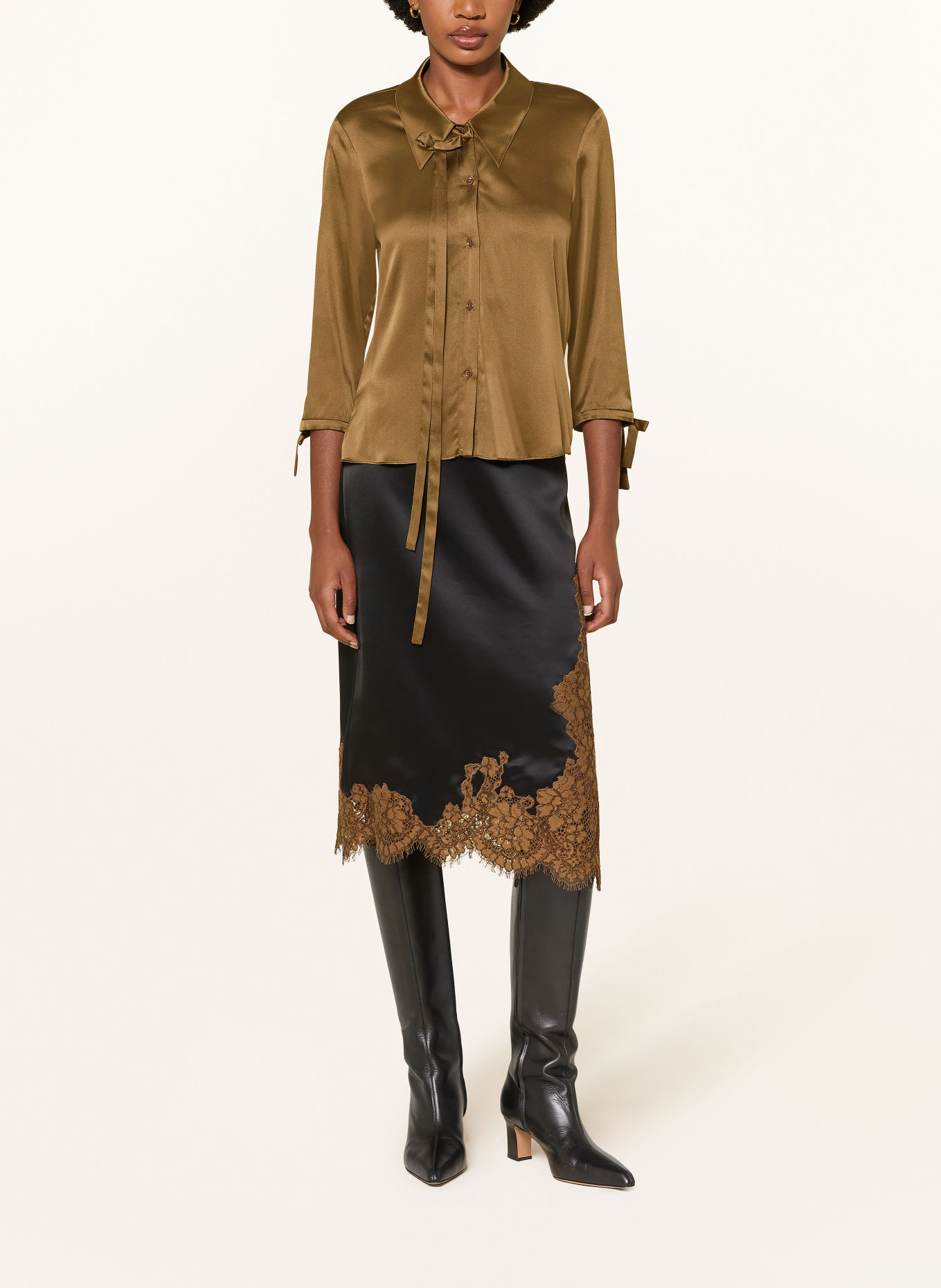 DOROTHEE SCHUMACHER Hemdbluse SENSE OF SHINE: KHAKI