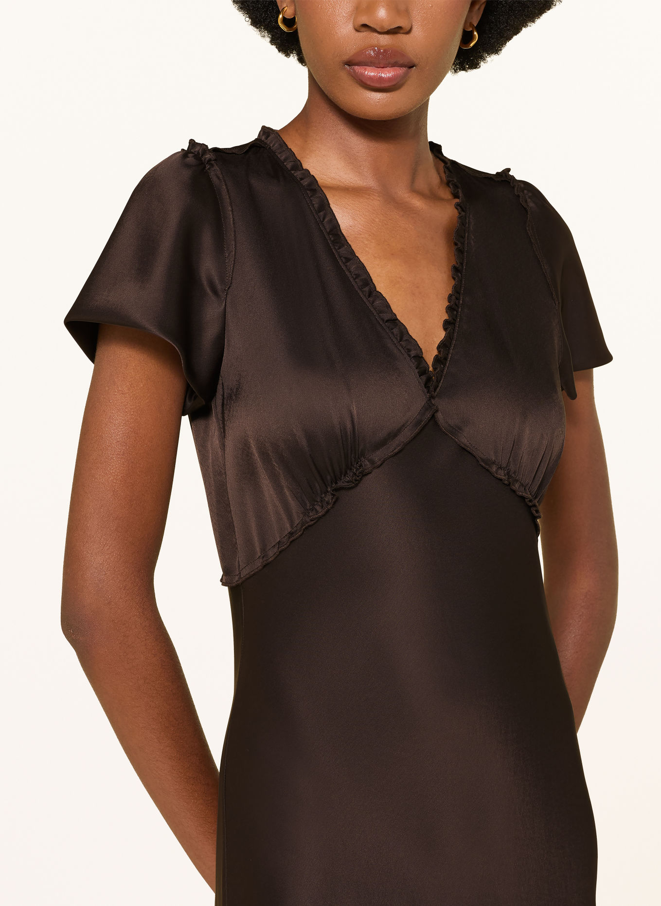 DOROTHEE SCHUMACHER SHINY STATEMENT Evening dress: DARK BROWN