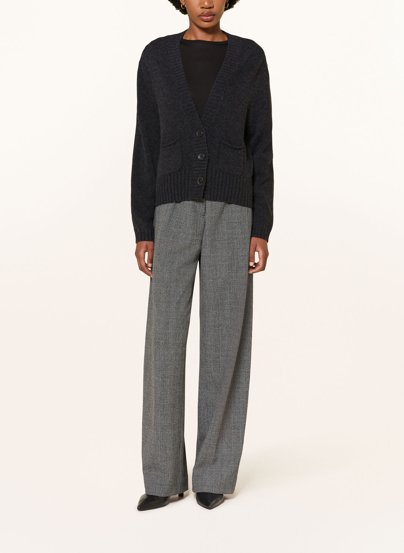 DOROTHEE SCHUMACHER Gilet FOULARD STATEMENTS en cachemire: GRIS FONCÉ