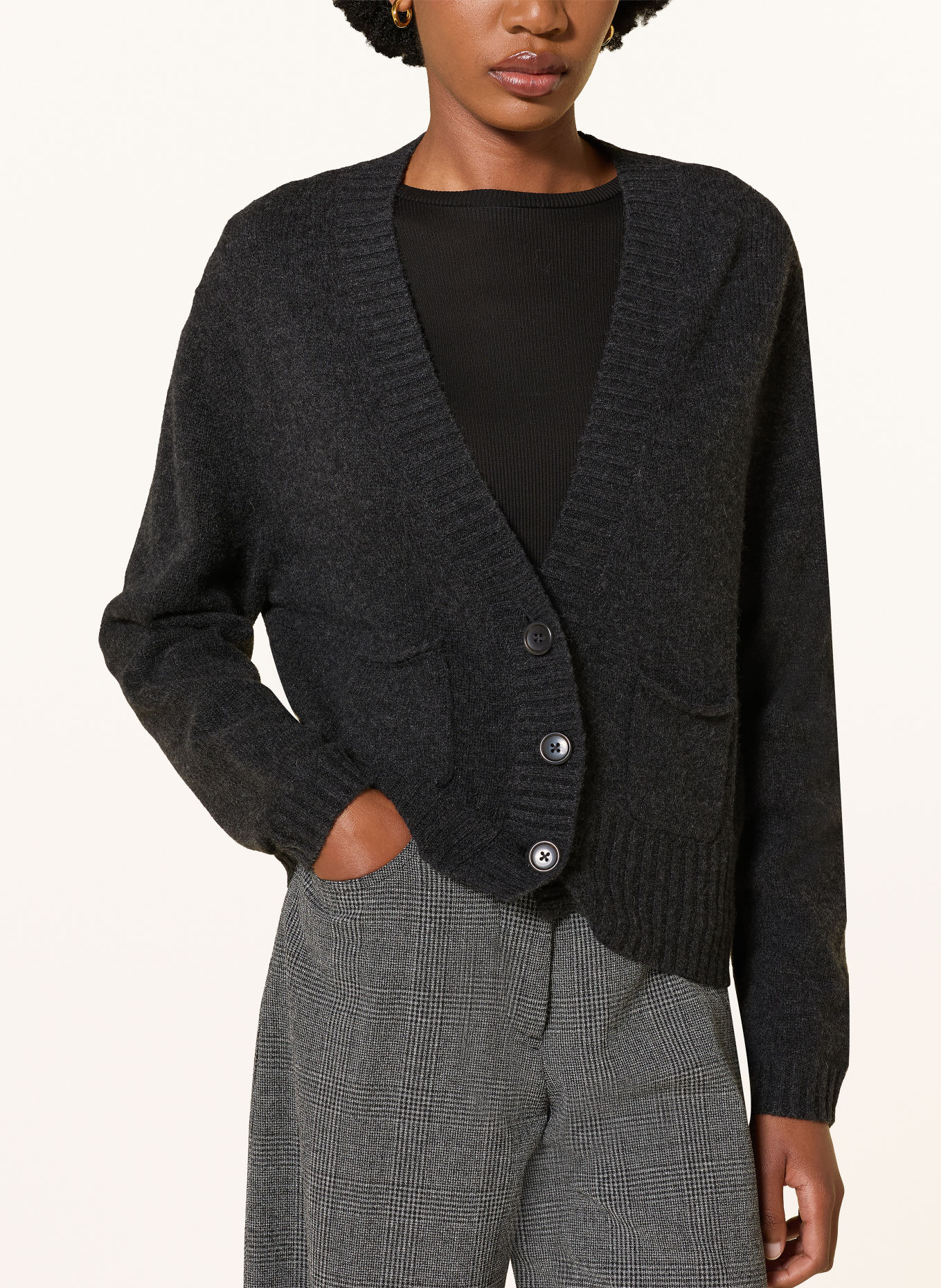 DOROTHEE SCHUMACHER Gilet FOULARD STATEMENTS en cachemire: GRIS FONCÉ