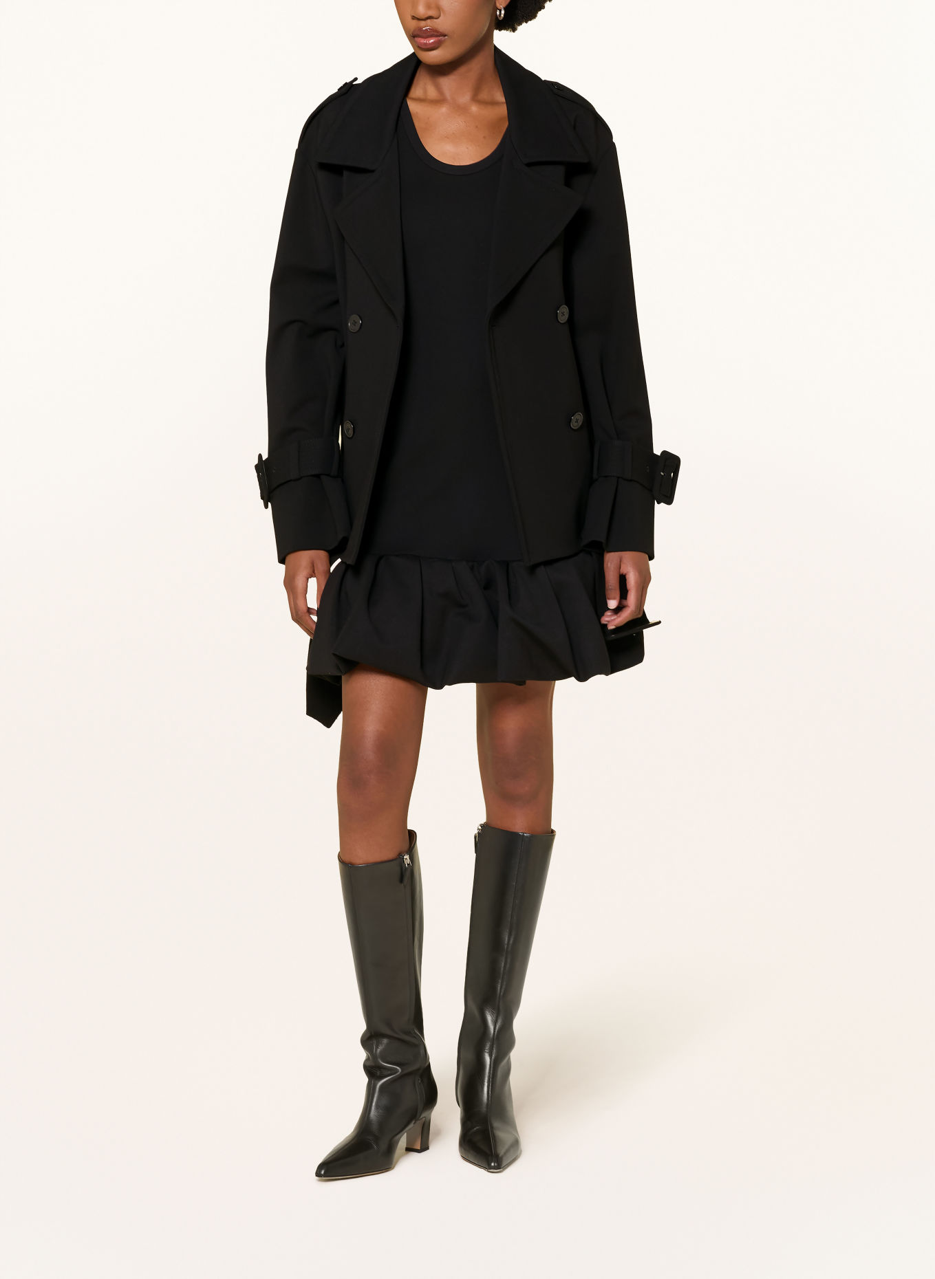 DOROTHEE SCHUMACHER EMOTIONAL ESSENCE Dress with Ruffles: BLACK