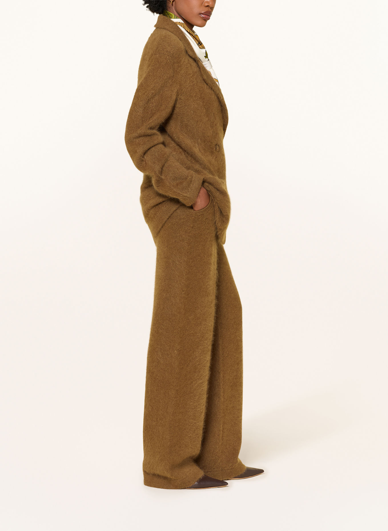 DOROTHEE SCHUMACHER Strikkede bukser FLUFFY STATEMENTS med kashmir: BRUN
