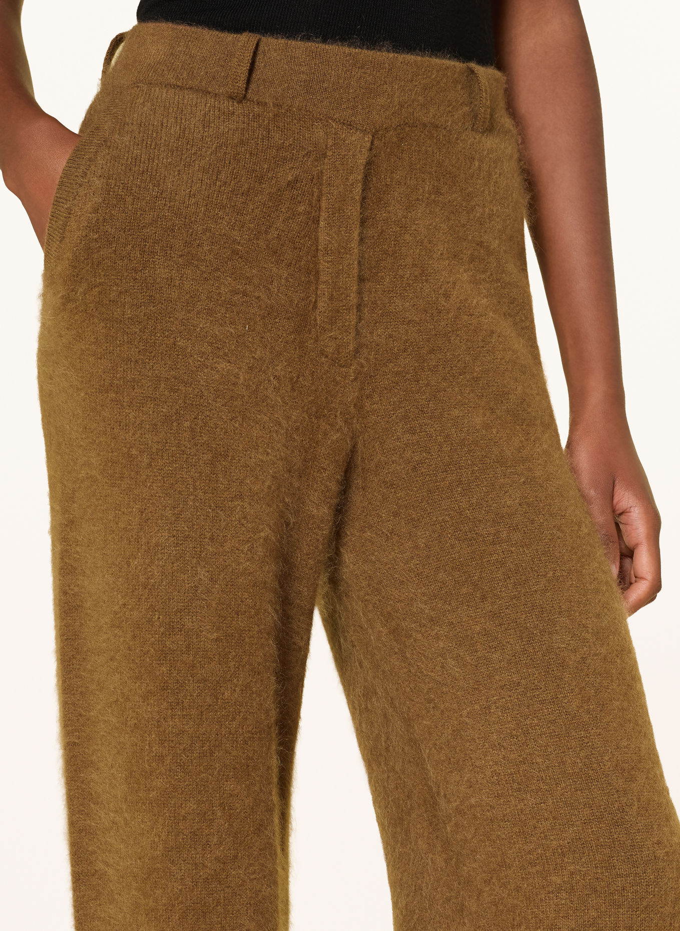 DOROTHEE SCHUMACHER Strikkede bukser FLUFFY STATEMENTS med kashmir: BRUN