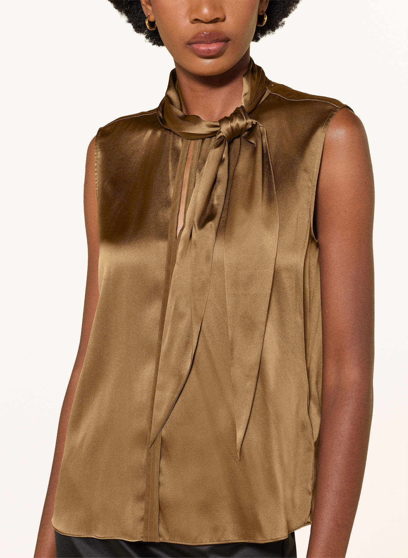 DOROTHEE SCHUMACHER Satintop SENSE OF SHINE mit Schluppe: KHAKI