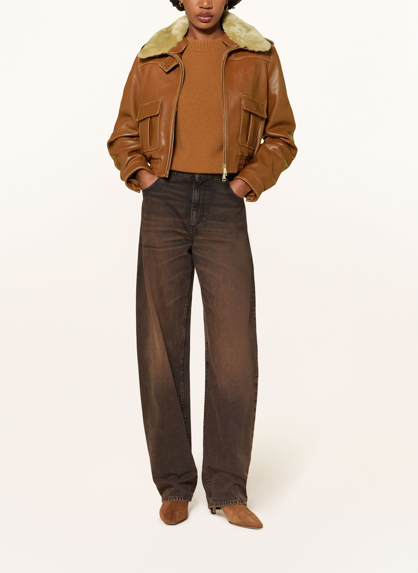 DOROTHEE SCHUMACHER Lederjacke FIRST LOVE: BRAUN