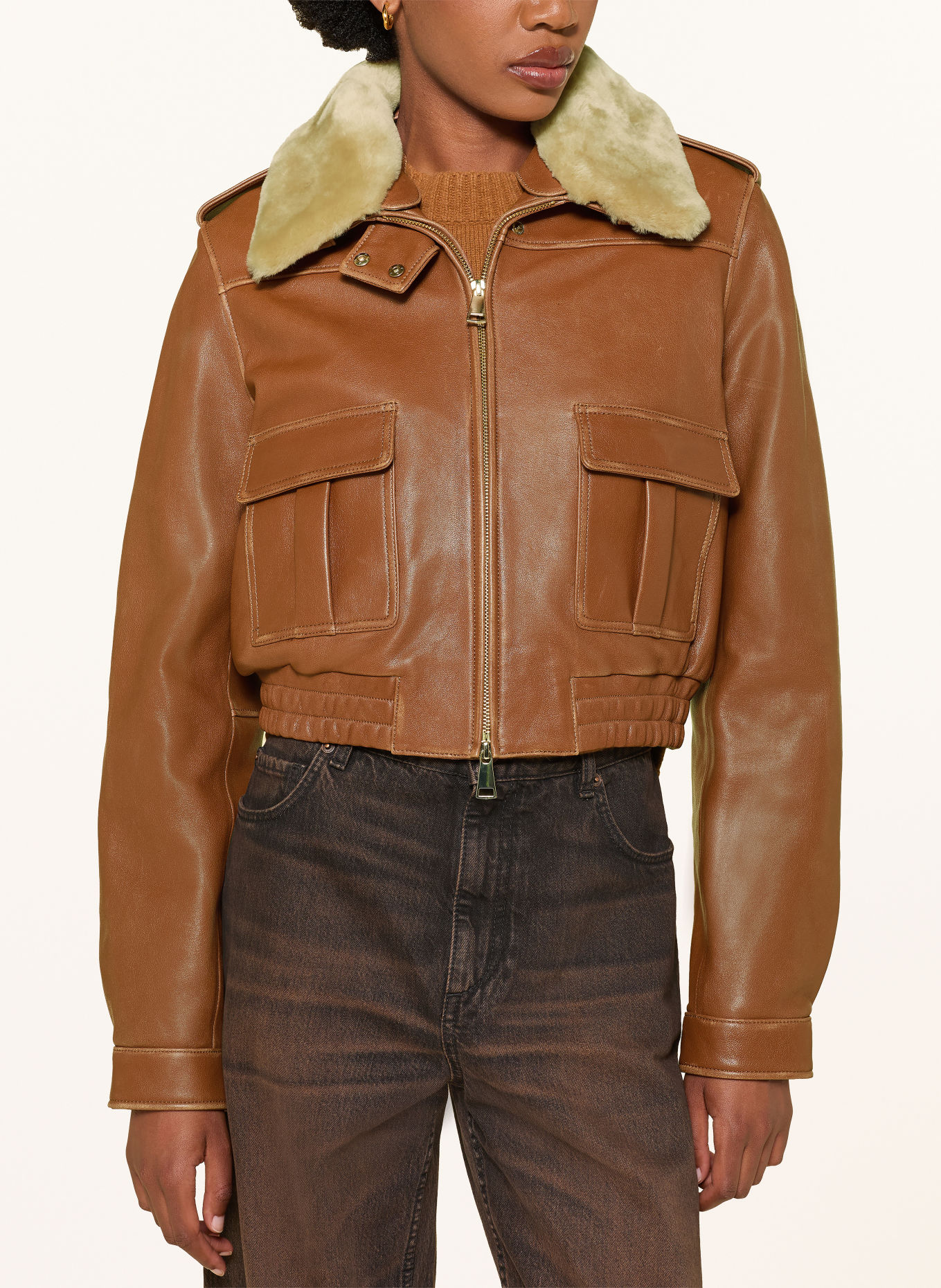 DOROTHEE SCHUMACHER Lederjacke FIRST LOVE: BRAUN