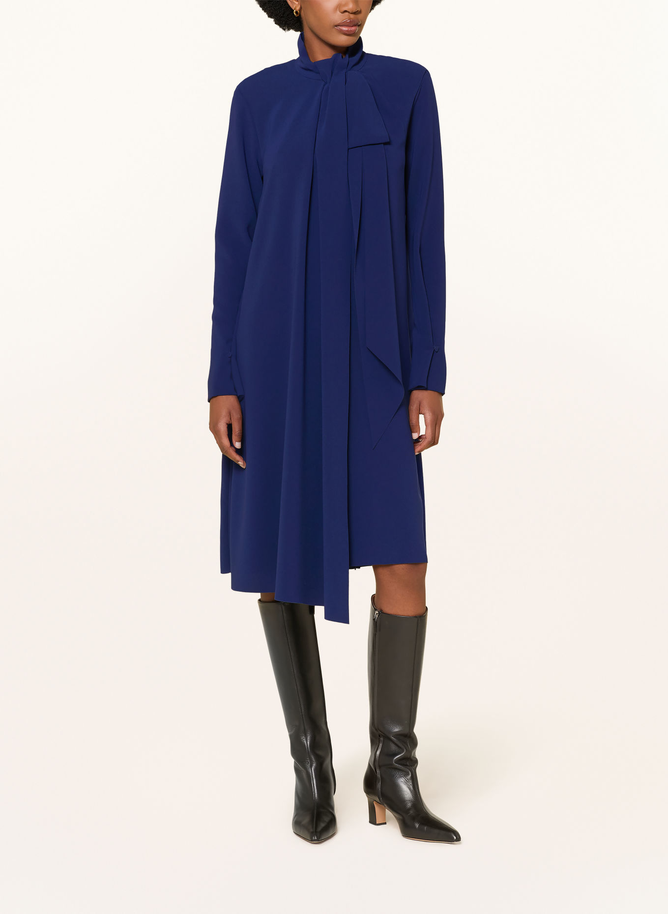 DOROTHEE SCHUMACHER Cocktailkleid STATEMENT DRAPE mit Schluppe: DUNKELBLAU
