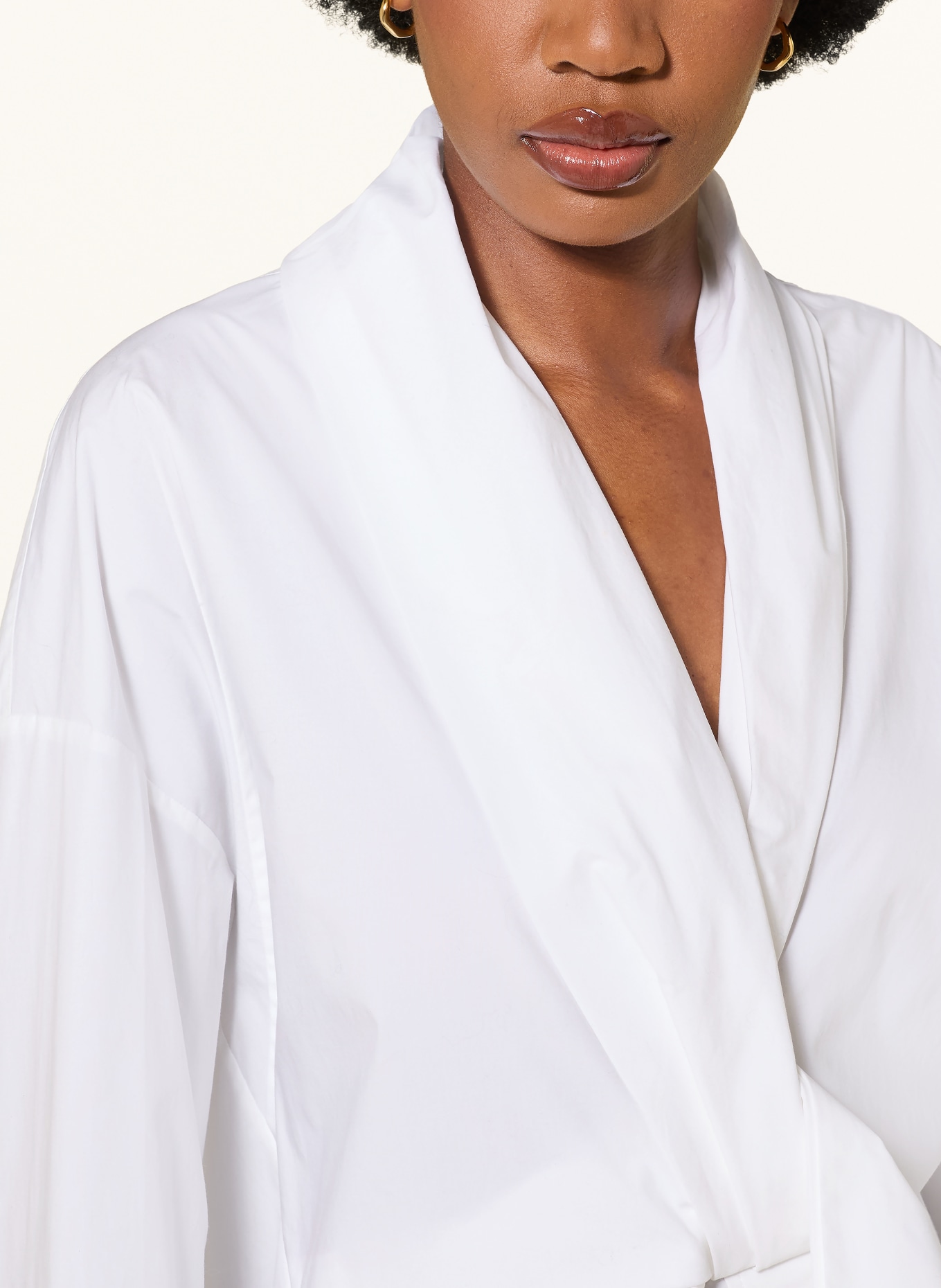 DOROTHEE SCHUMACHER Bluse POPLIN POWER in Wickeloptik: WEISS