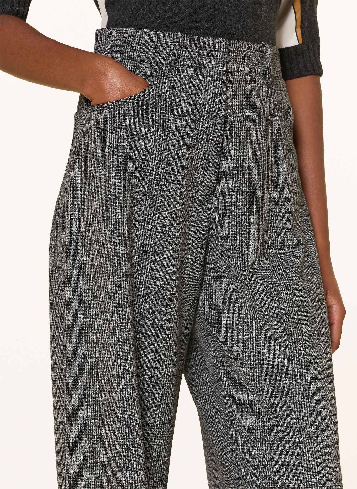 DOROTHEE SCHUMACHER Pantalon palazzo GRAPHIC TWIST: GRIS / BLANC / NOIR