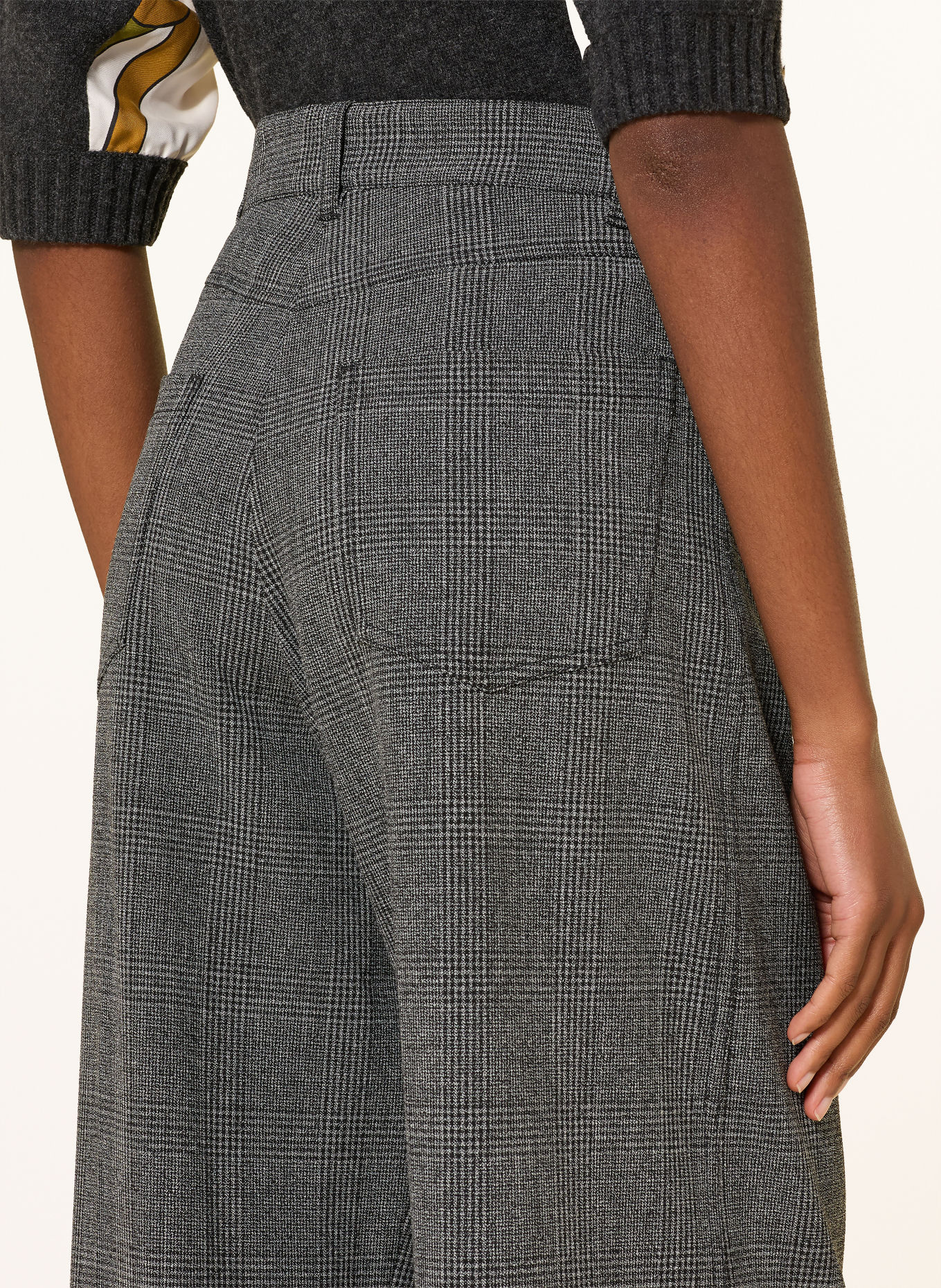DOROTHEE SCHUMACHER Pantalon palazzo GRAPHIC TWIST: GRIS / BLANC / NOIR