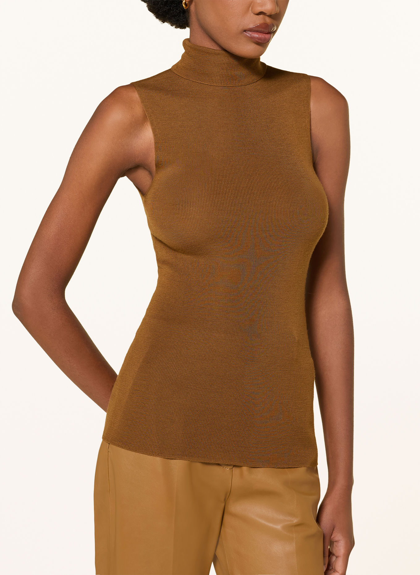 DOROTHEE SCHUMACHER Gebreide top: COGNAC