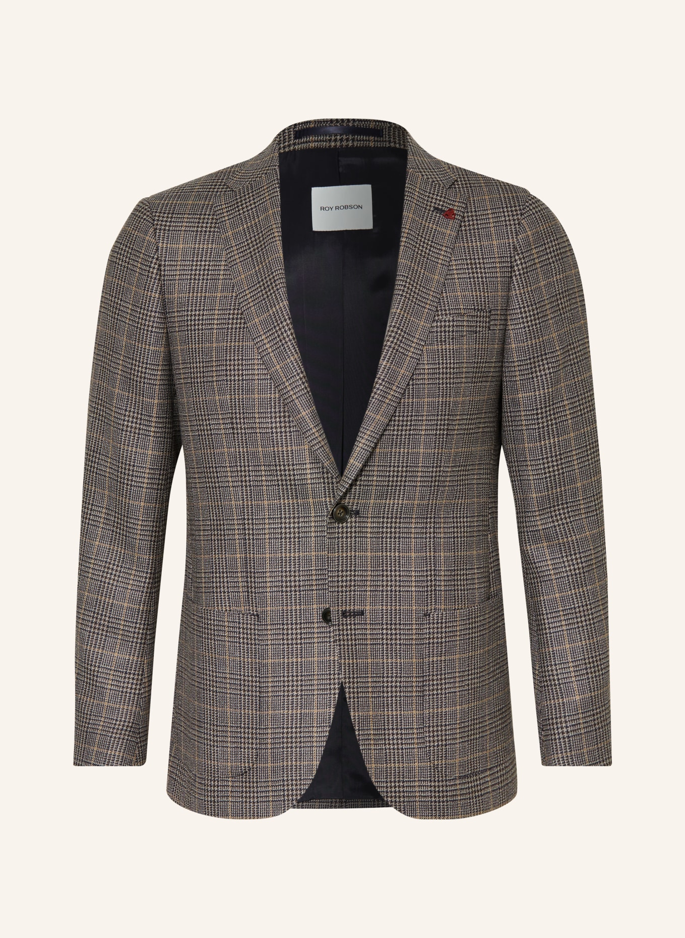 ROY ROBSON Sakko Slim Fit: DUNKELBLAU / GRAU / GELB